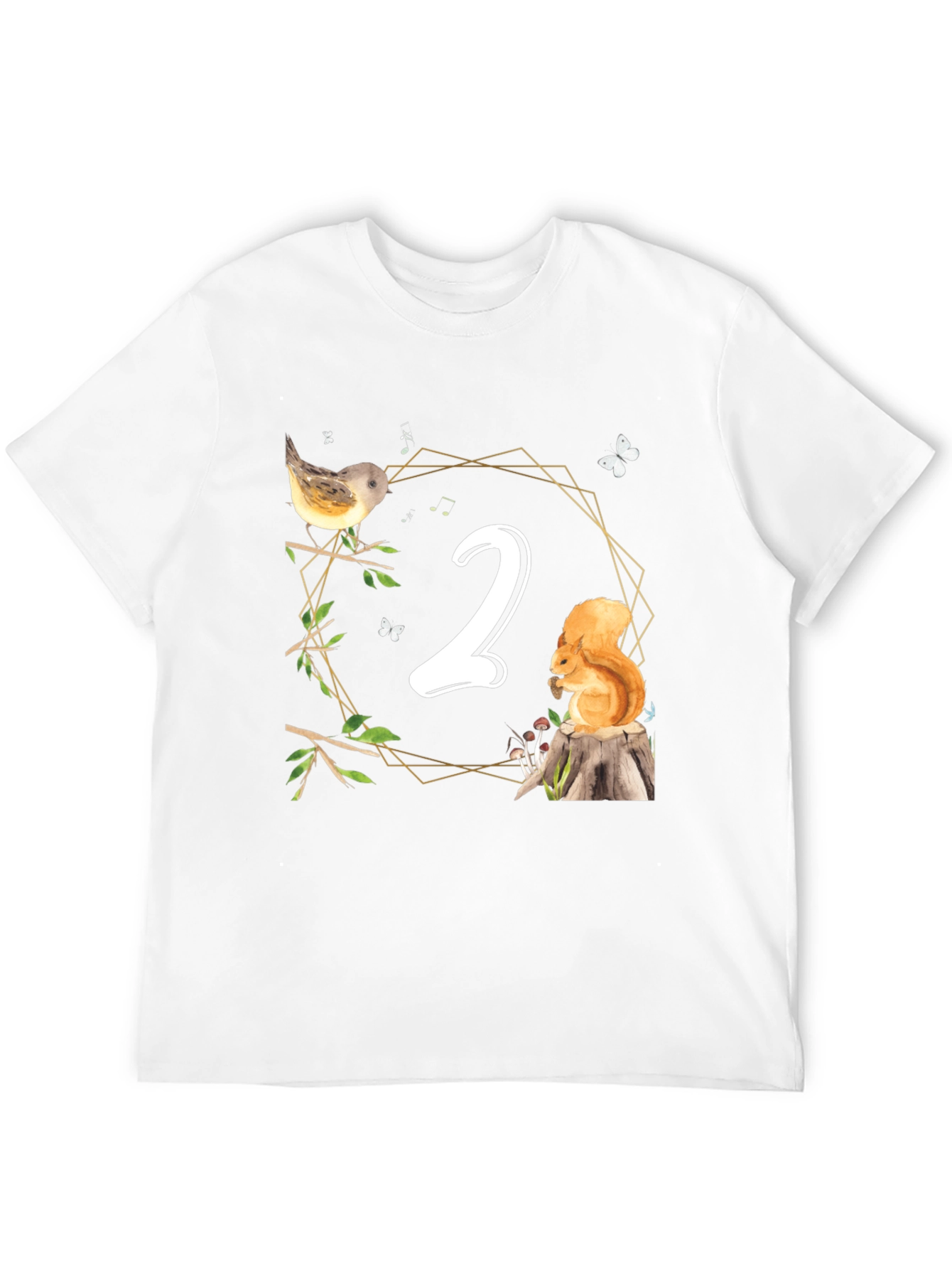 Cute Woodland Second Birthday T-Shirt