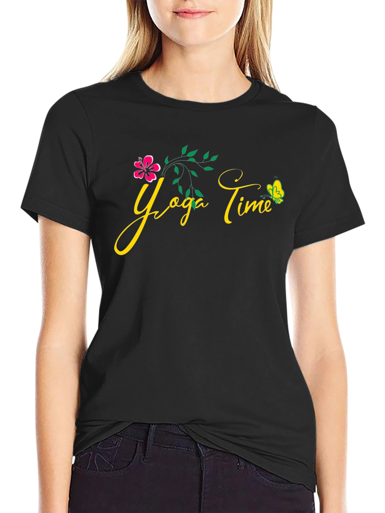 Yoga Time Graphic Tee - Mens Black T-Shirt