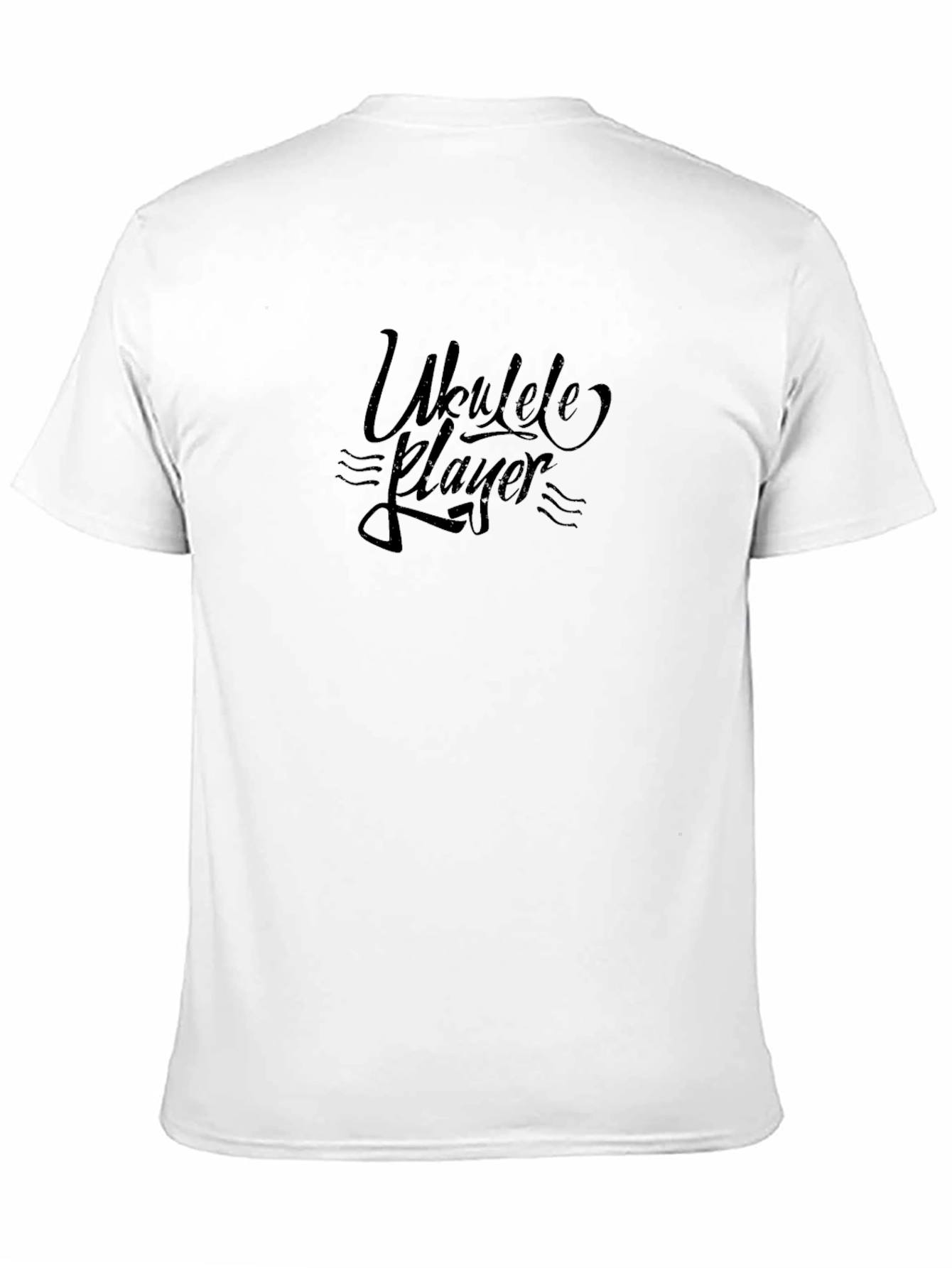 Ukulele Player Graphic Tee - Black Cotton T-Shirt
