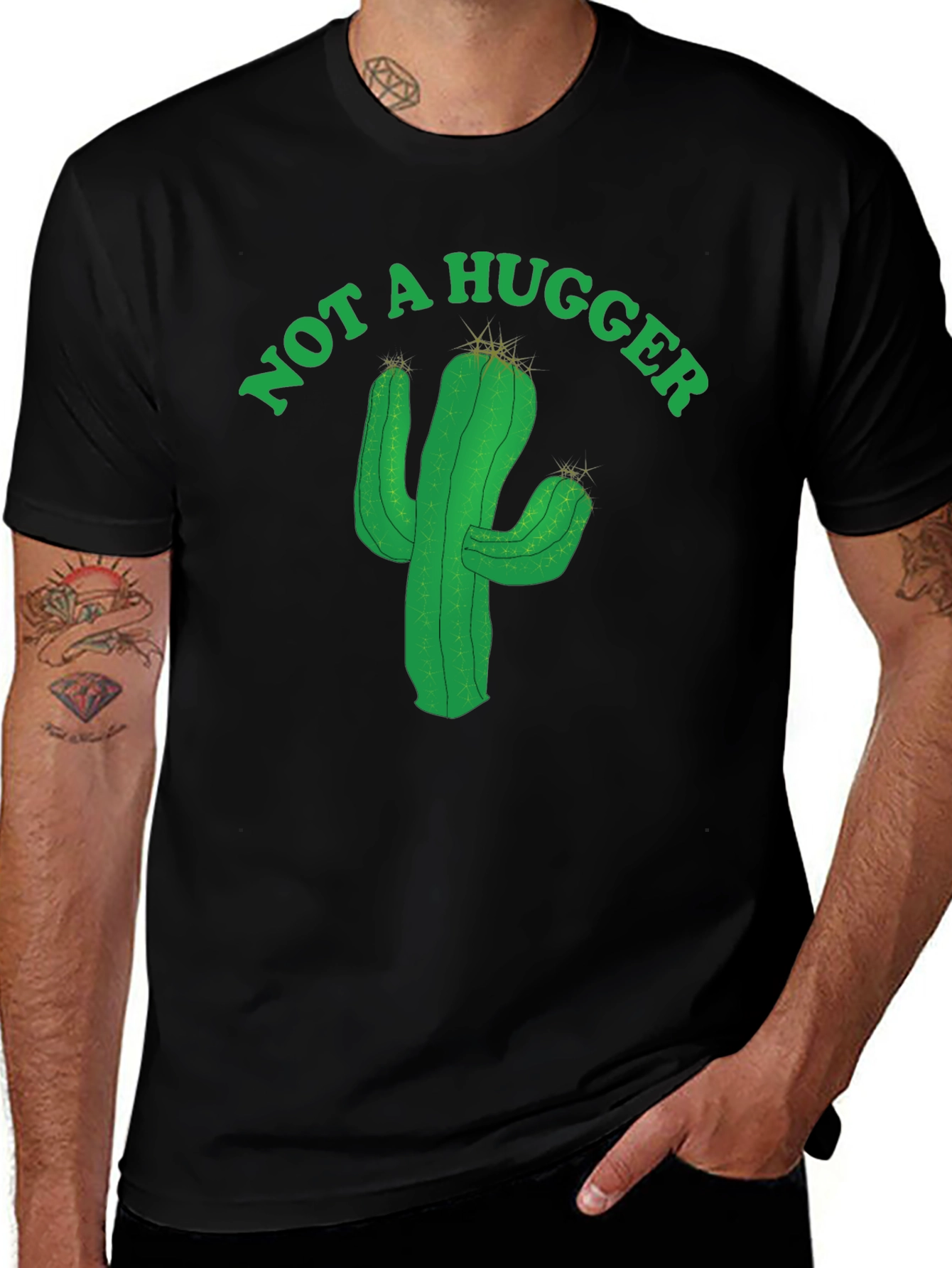 Not A Hugger Cactus Graphic Tee