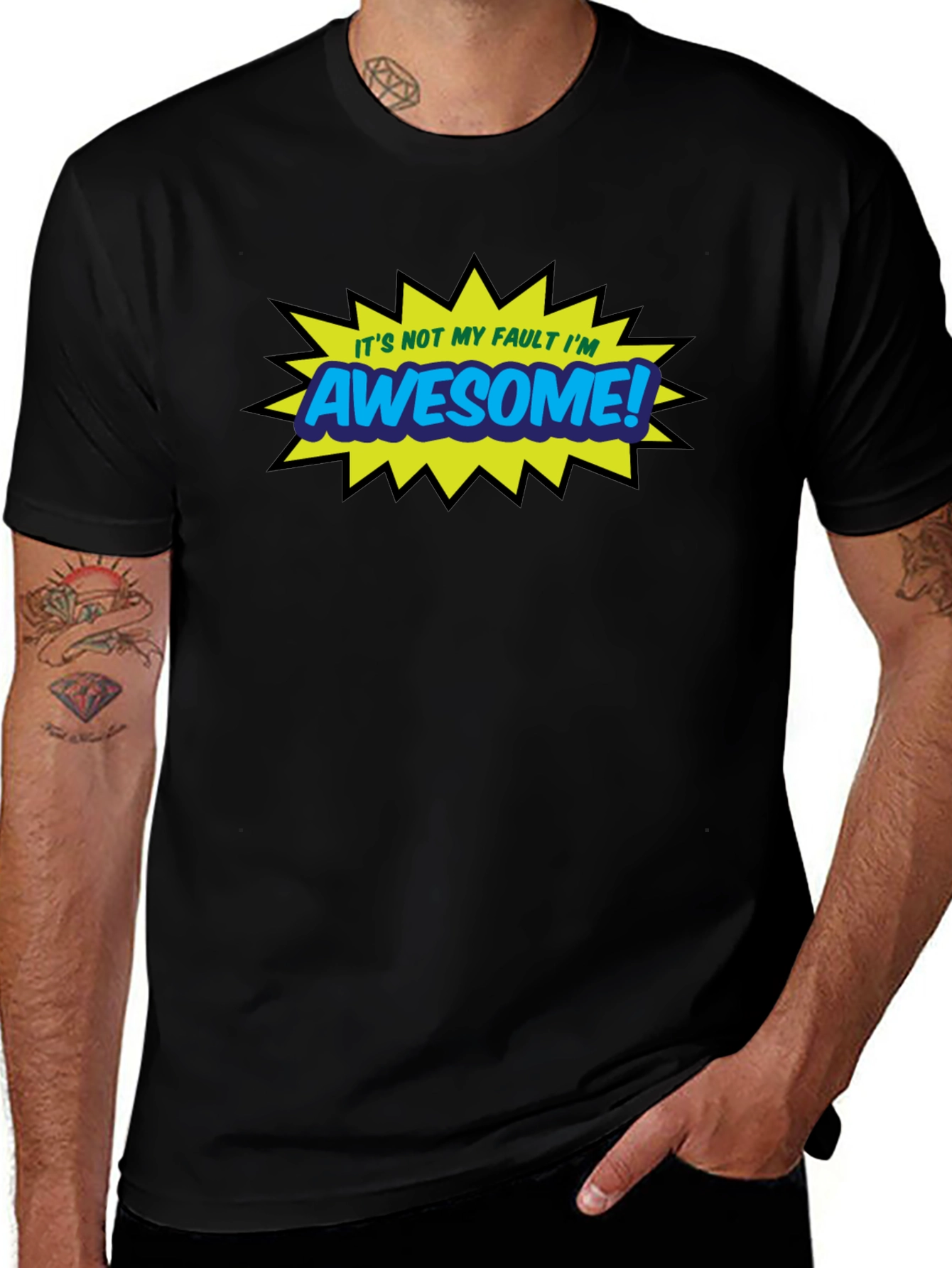 Awesome Graphic Tee - Black Casual T-Shirt