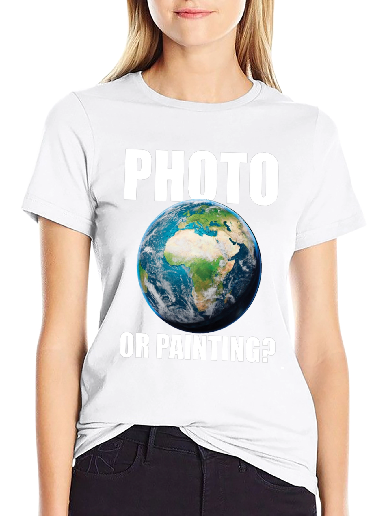 Photo or Painting T-Shirt Earth Graphic Novelty Tee