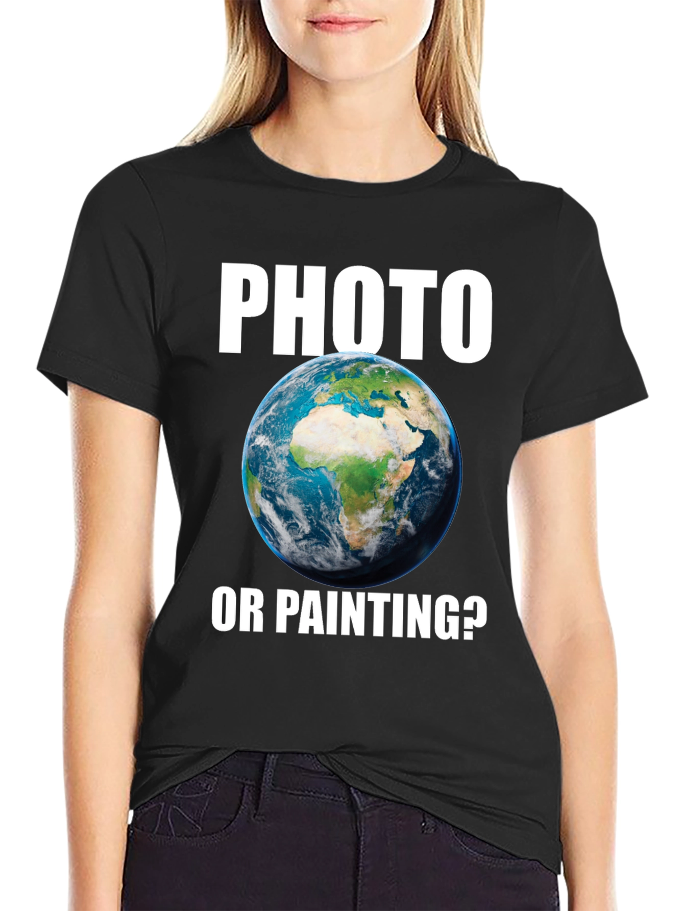 Photo or Painting T-Shirt Earth Graphic Novelty Tee
