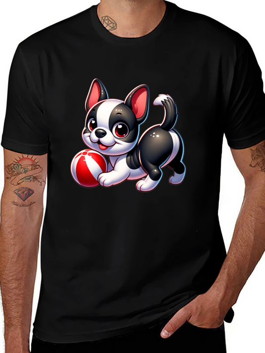 Cute Cartoon Dog with Ball Graphic Tee