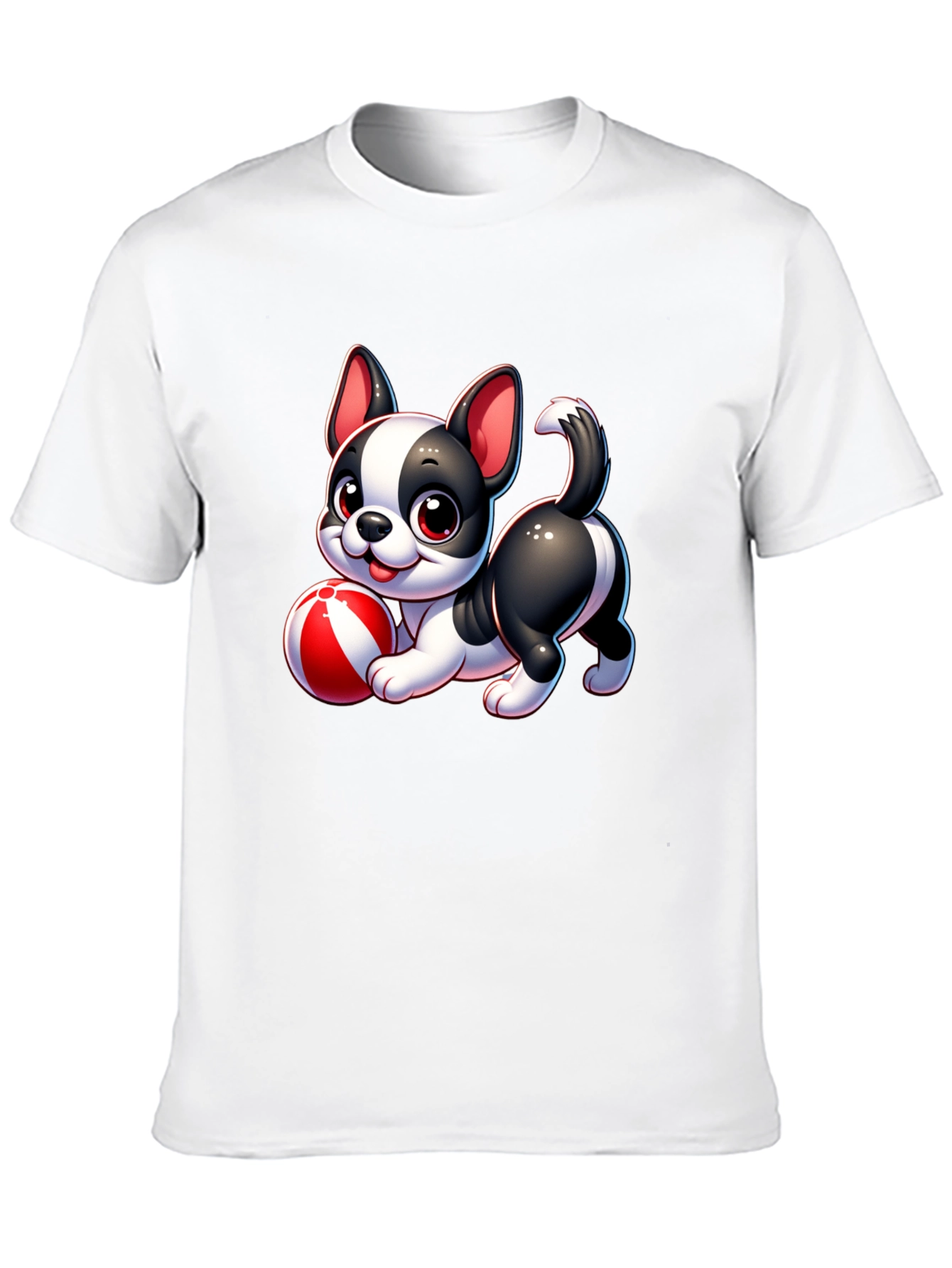 Cute Cartoon Dog with Ball Graphic Tee