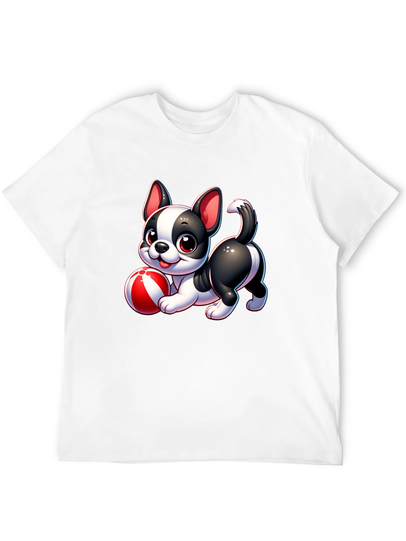 Cute Cartoon Dog with Ball Graphic Tee