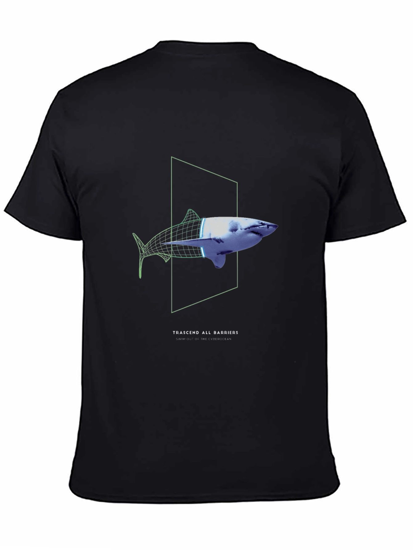 Transcend Barriers Shark Graphic Tee - Black