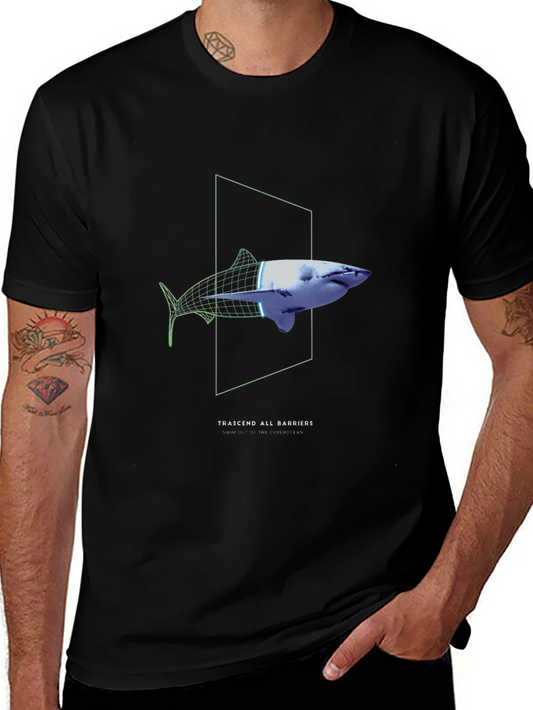 Transcend Barriers Shark Graphic Tee - Black