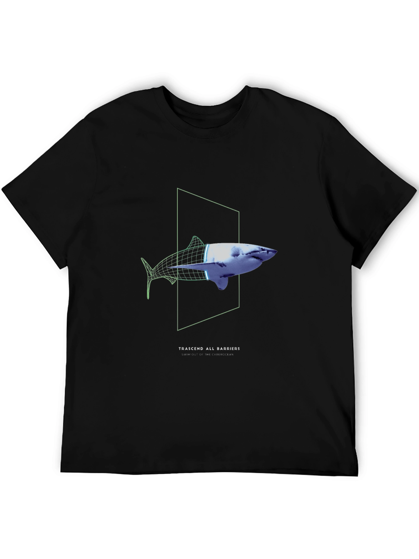 Transcend Barriers Shark Graphic Tee - Black