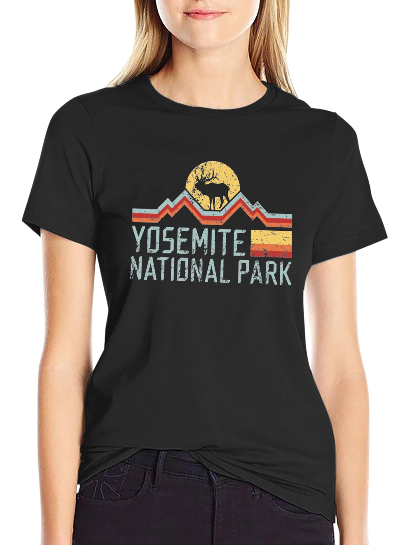 Yosemite National Park Retro Graphic Tee - Black