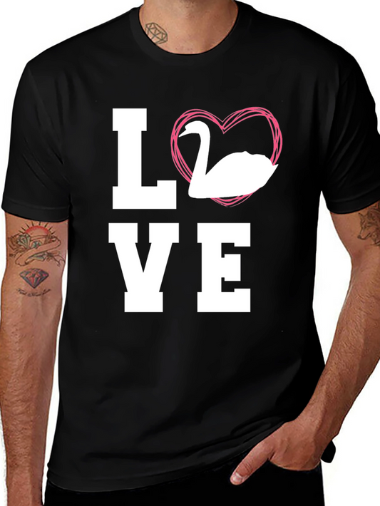 Swan Love Graphic Tee - Stylish Unisex T-Shirt