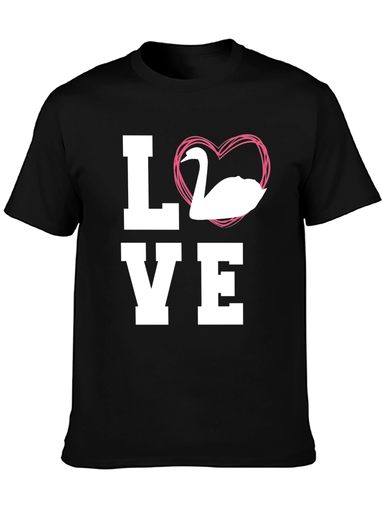 Swan Love Graphic Tee - Stylish Unisex T-Shirt