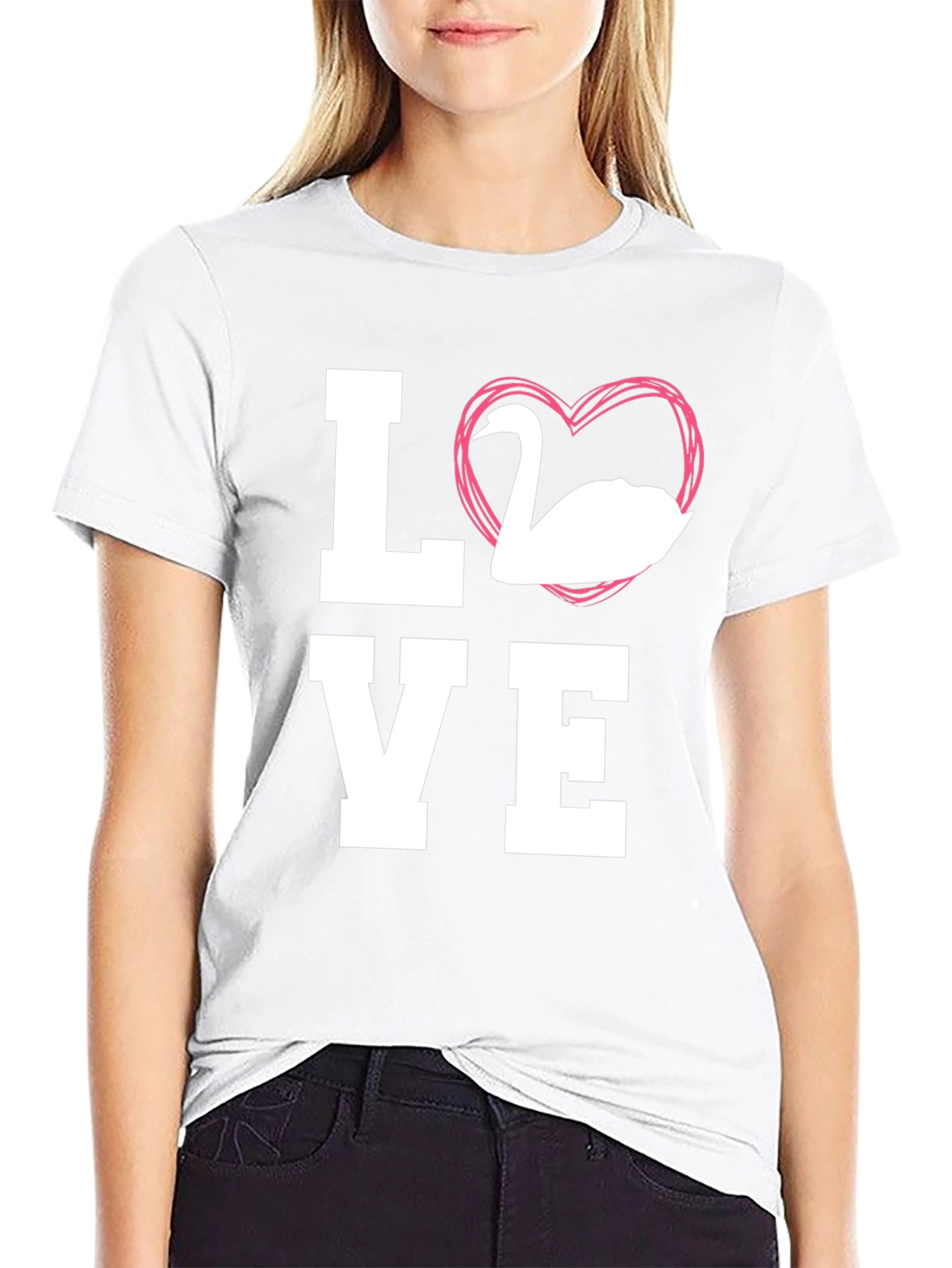 Swan Love Graphic Tee - Stylish Unisex T-Shirt