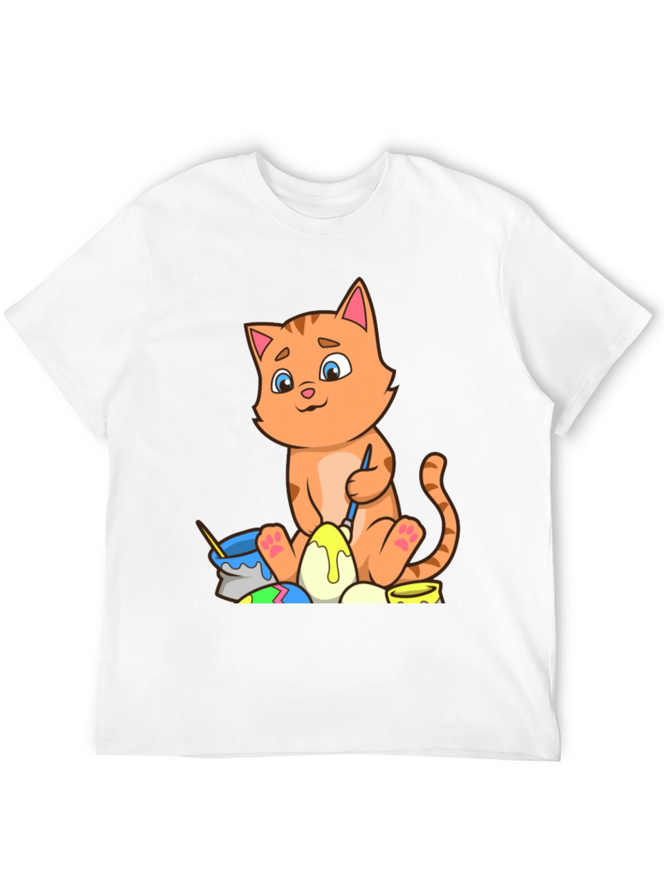 Cute Cat Easter Egg Painting T-Shirt