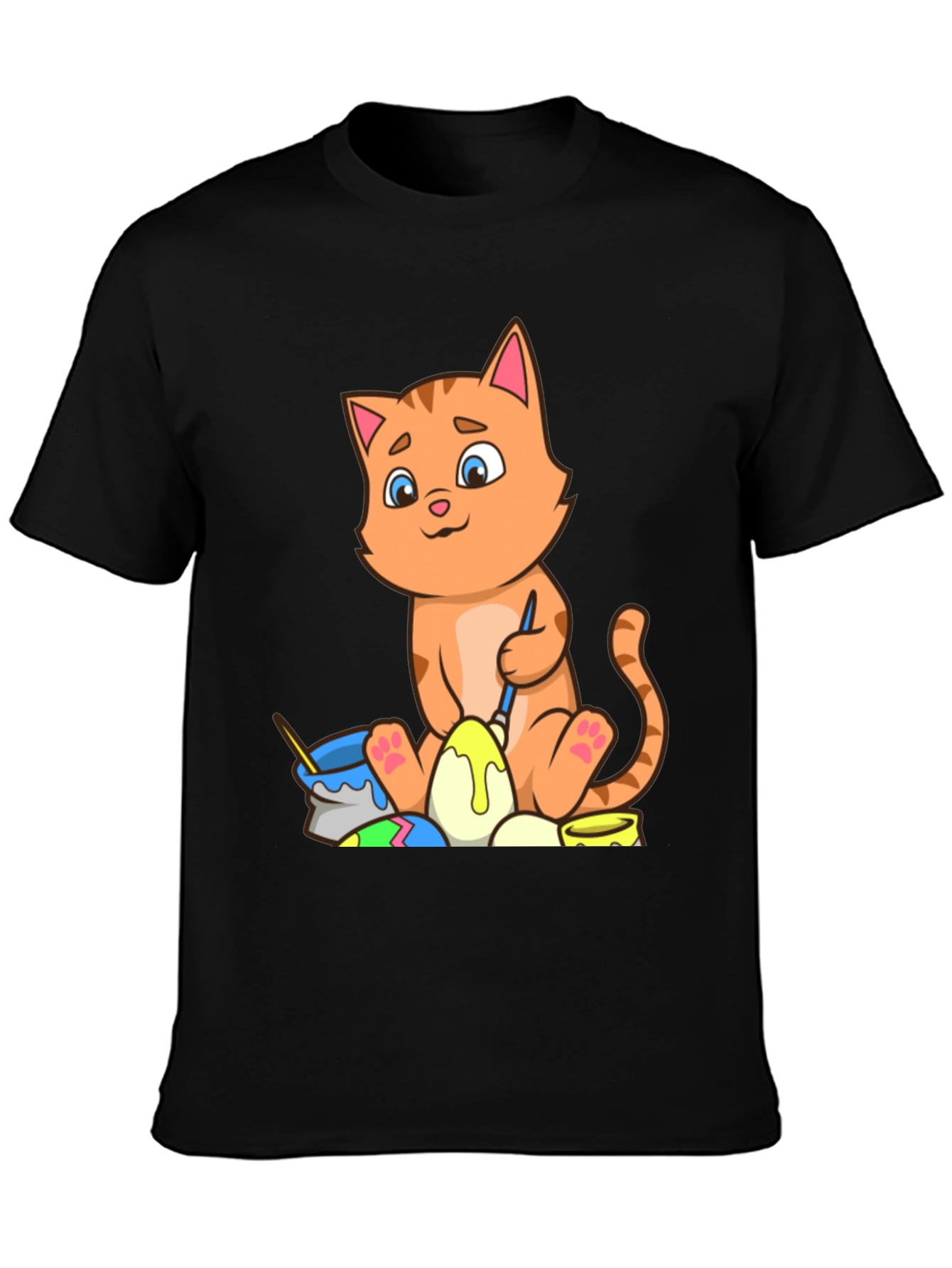 Cute Cat Easter Egg Painting T-Shirt