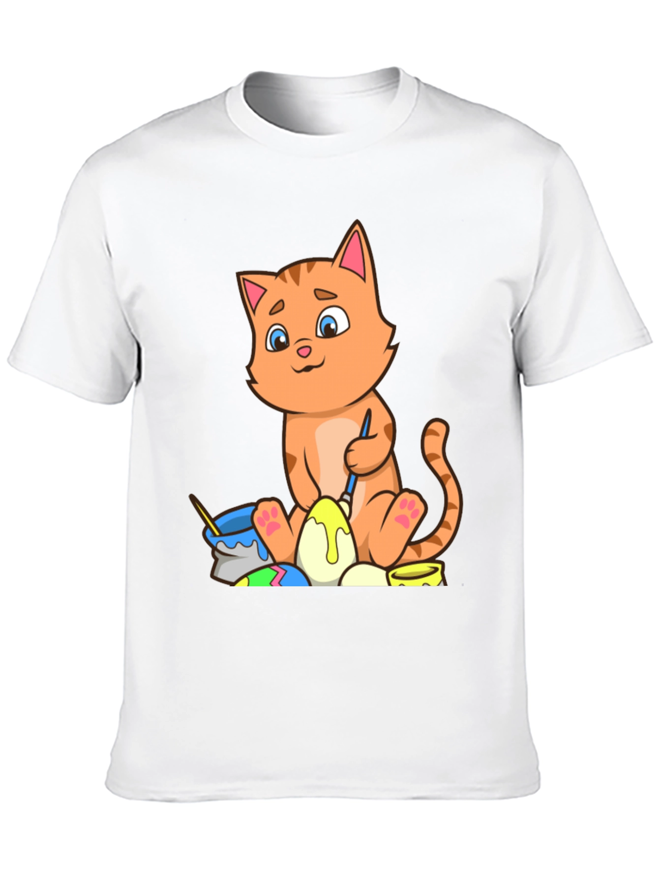 Cute Cat Easter Egg Painting T-Shirt