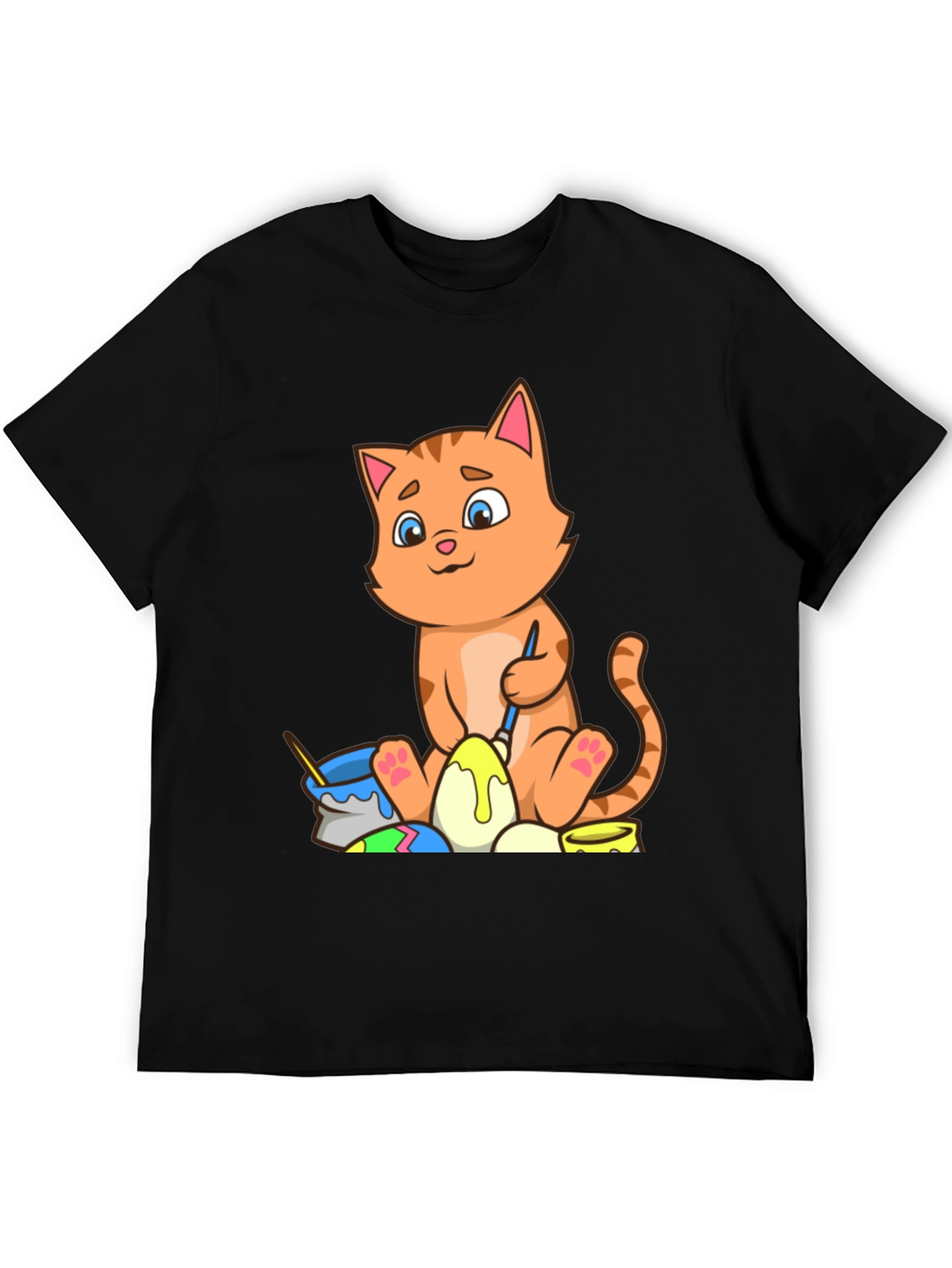 Cute Cat Easter Egg Painting T-Shirt