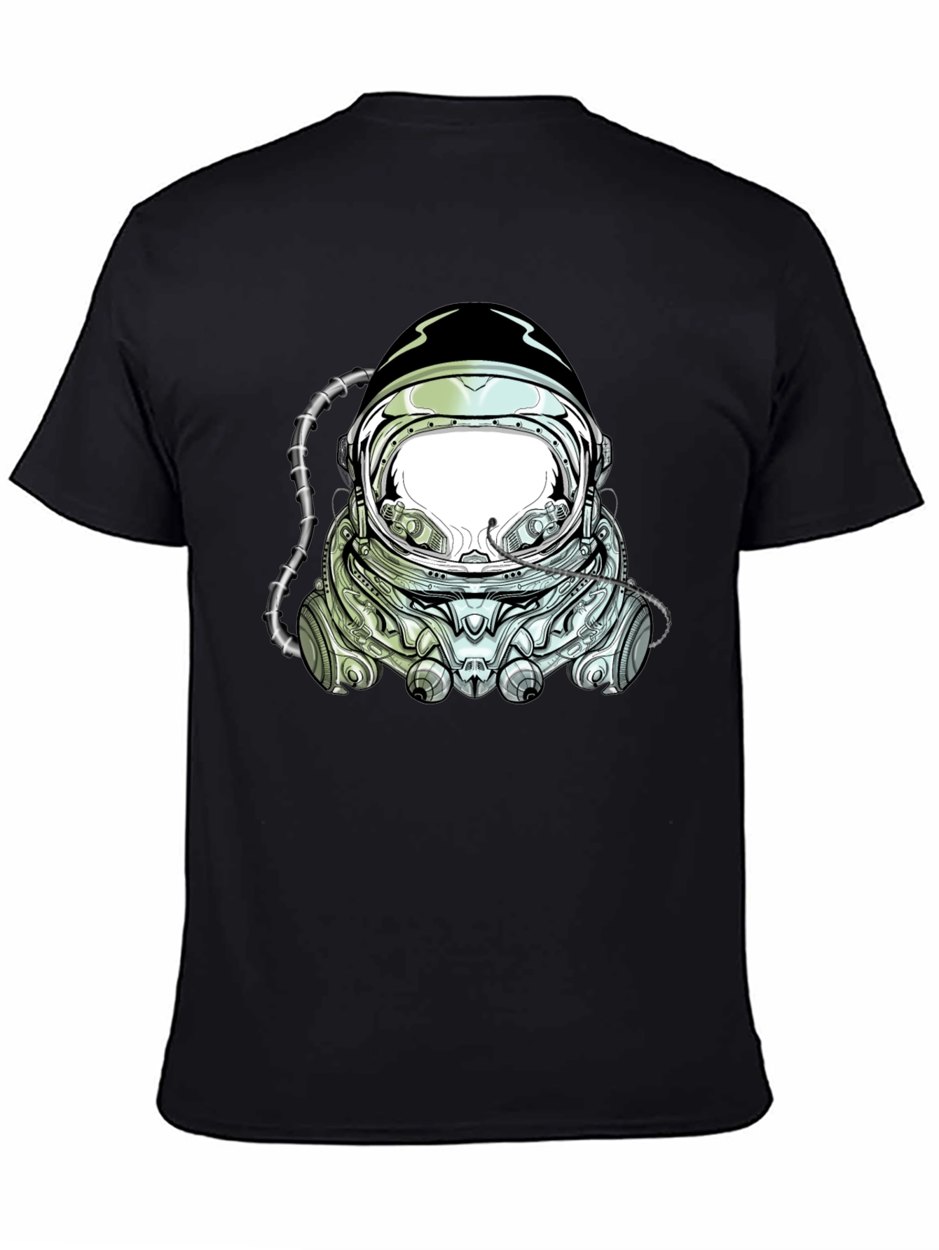 Astronaut Helmet Graphic T-Shirt - Black