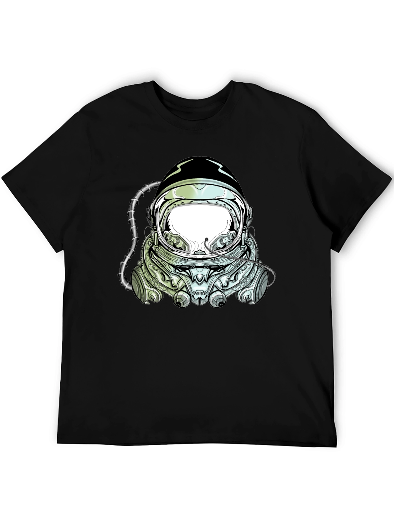 Astronaut Helmet Graphic T-Shirt - Black