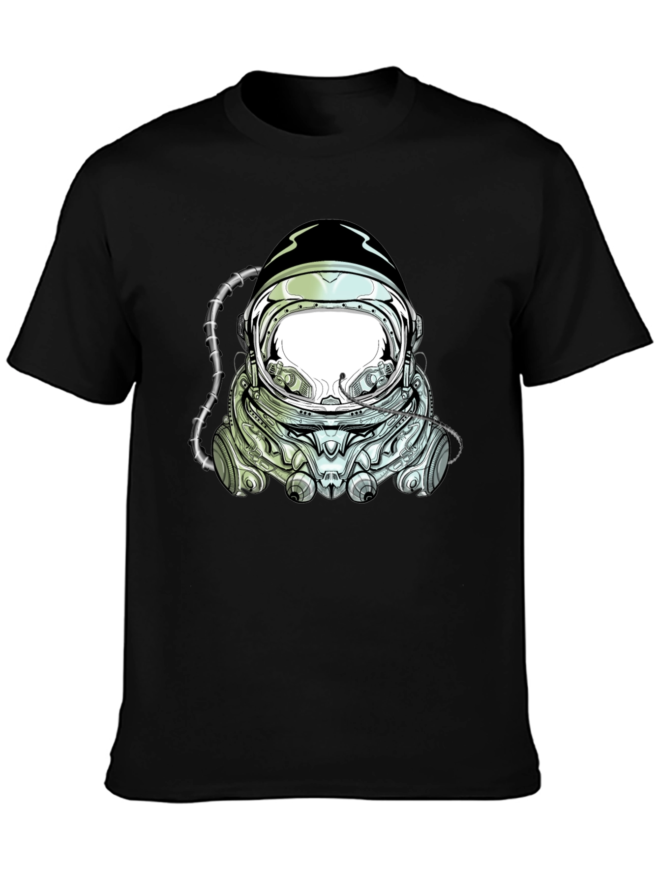 Astronaut Helmet Graphic T-Shirt - Black