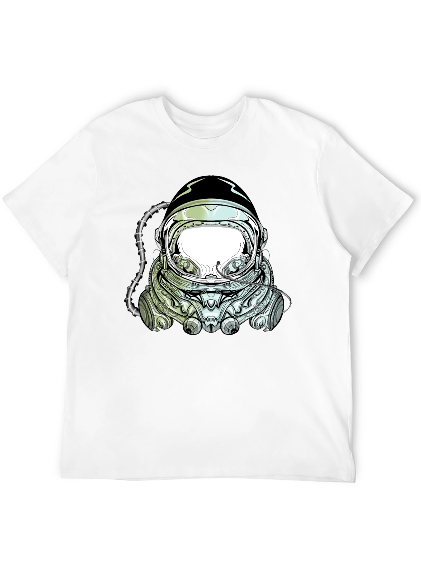 Astronaut Helmet Graphic T-Shirt - Black