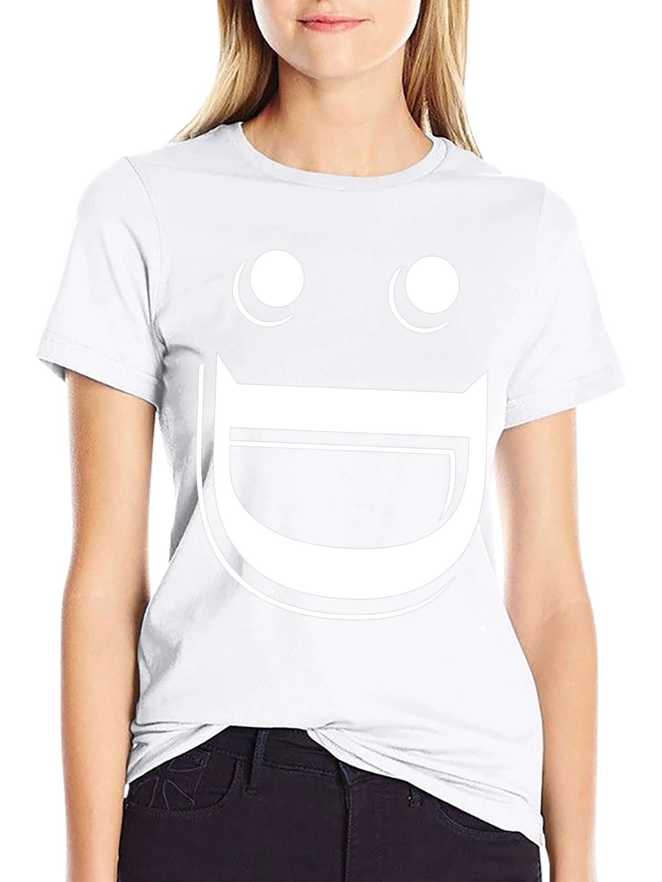 Funny Graphic Tee - Happy Face Black T-Shirt
