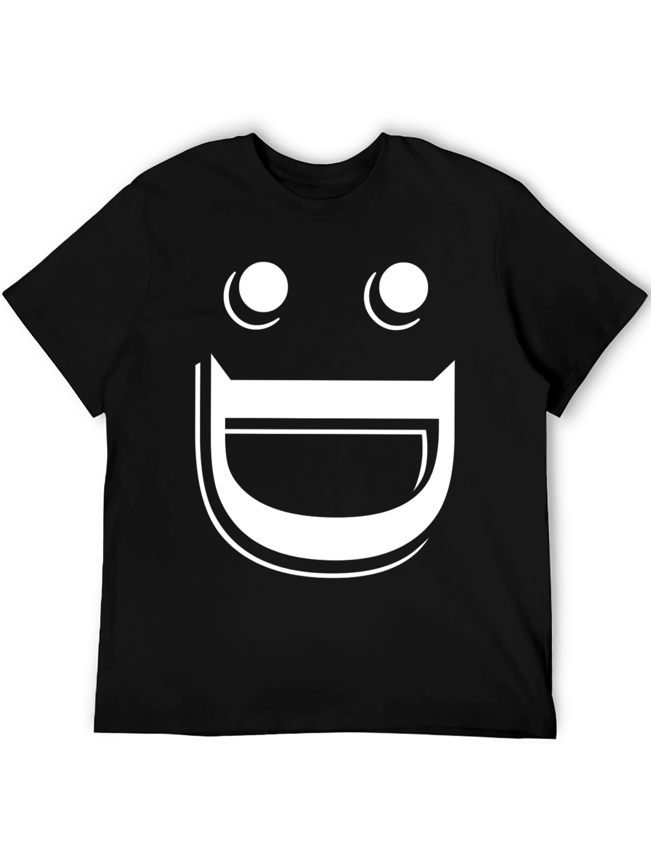 Funny Graphic Tee - Happy Face Black T-Shirt