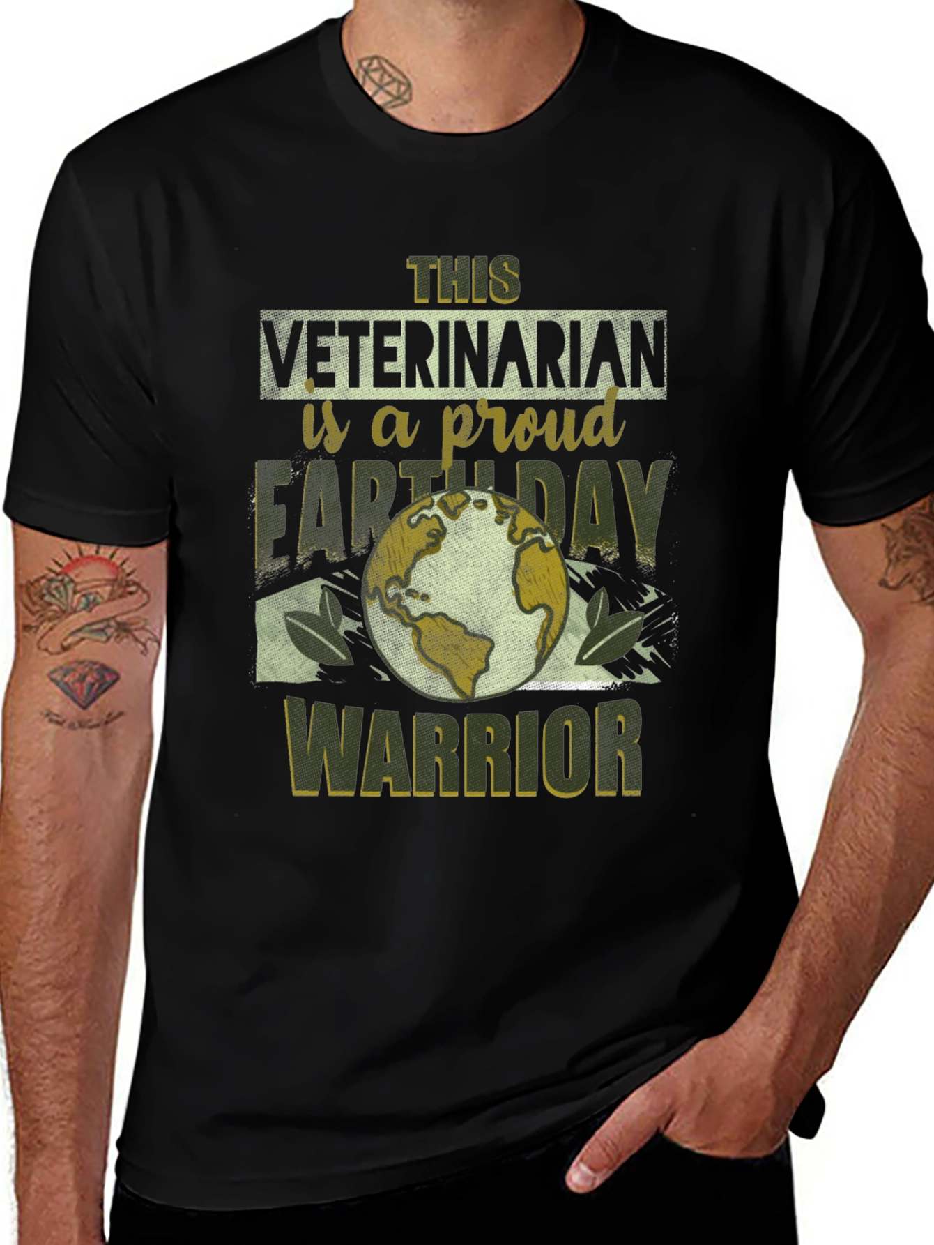 Veterinarian Earth Day Warrior T-Shirt