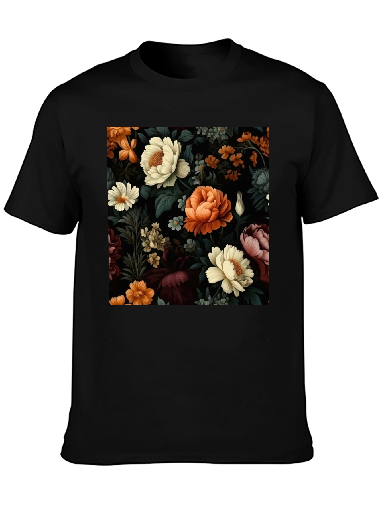 Floral Print Crew Neck T-Shirt