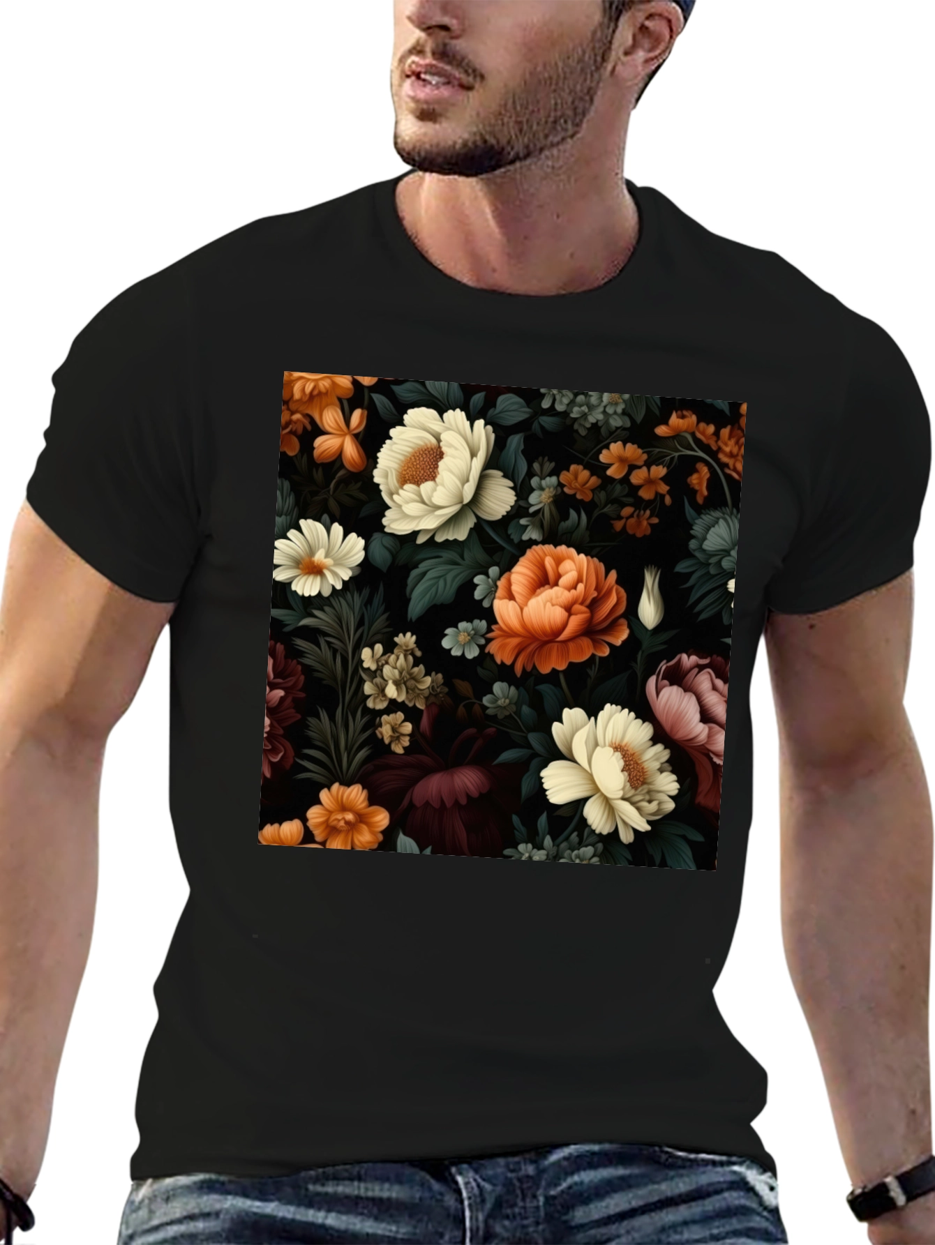 Floral Print Crew Neck T-Shirt