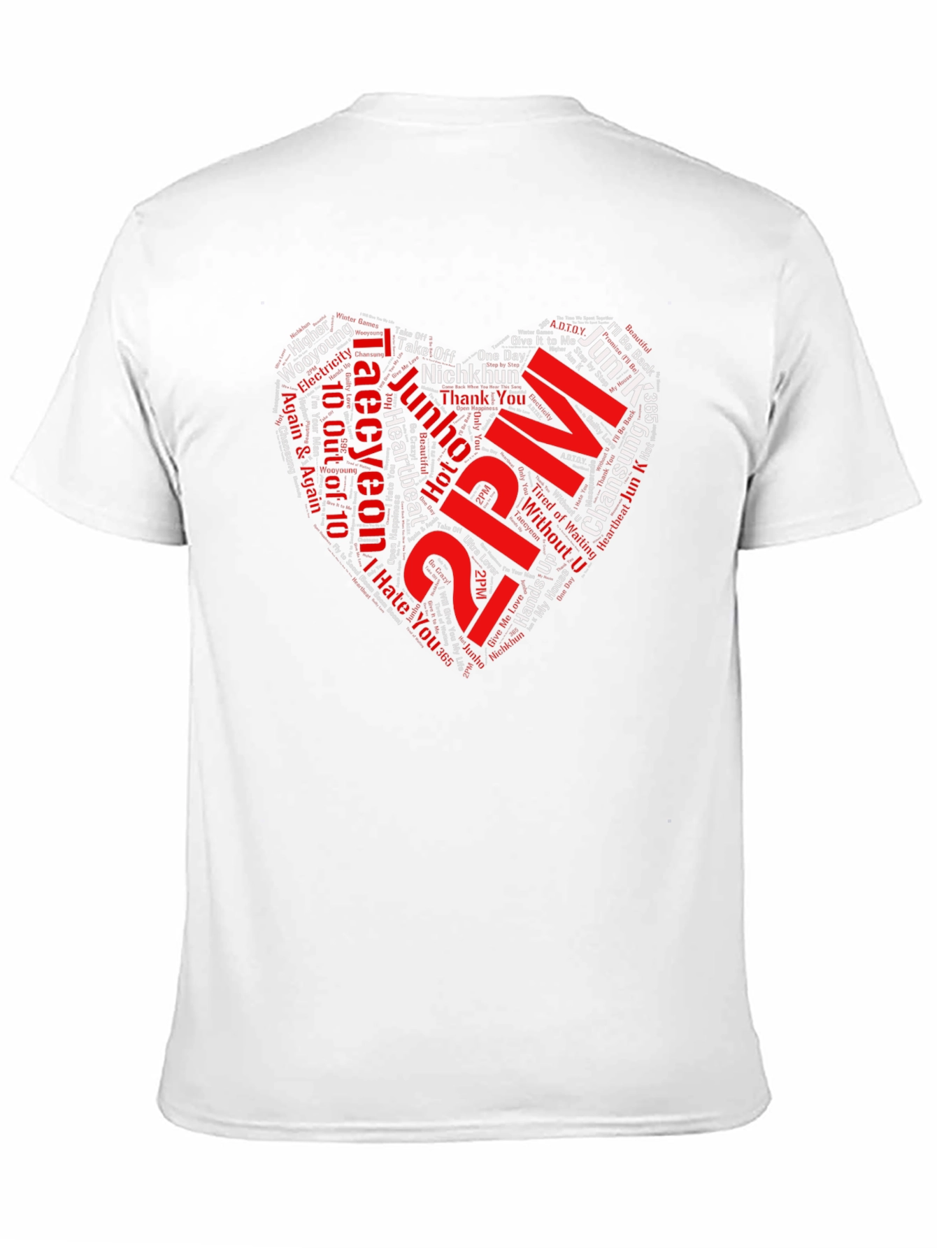 2PM Band Heart Word Art Graphic T-Shirt