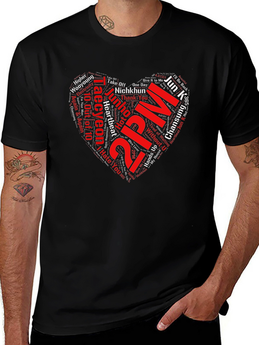 2PM Band Heart Word Art Graphic T-Shirt
