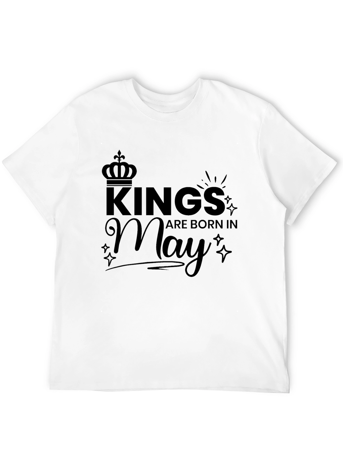 Kings Are Born In May Black T-Shirt