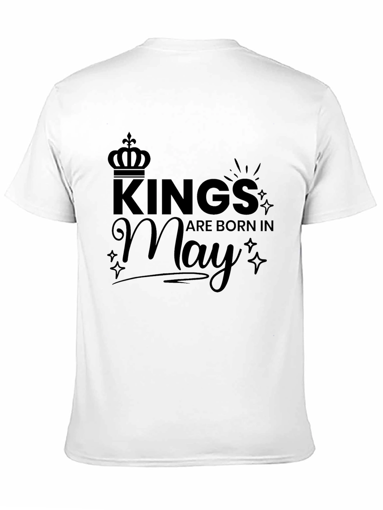 Kings Are Born In May Black T-Shirt