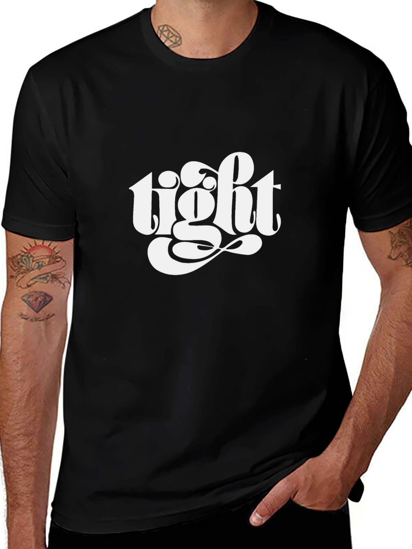 Tight Graphic Tee - Classic Black Cotton T-Shirt