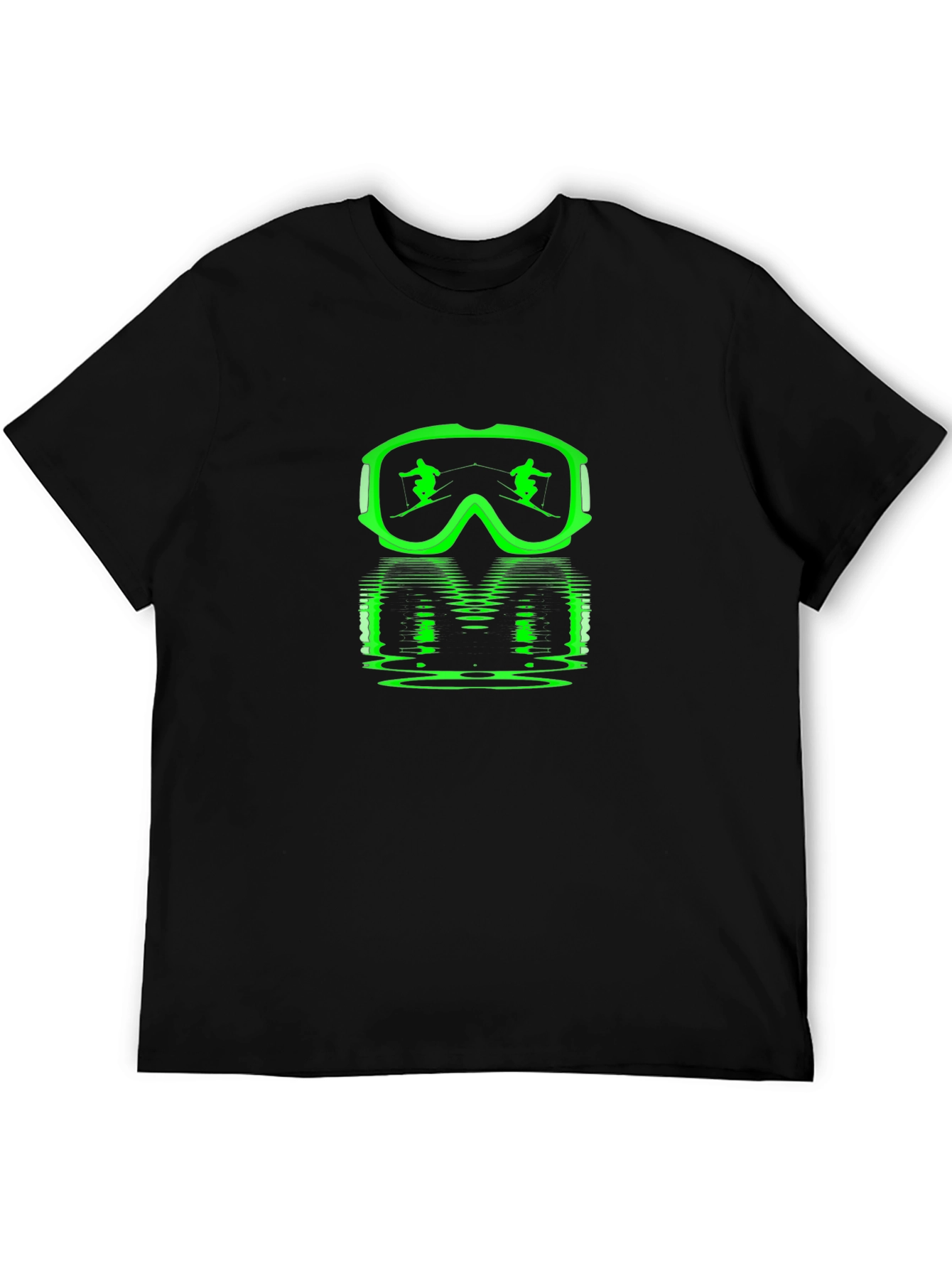 Neon Ski Goggles Graphic Tee - Black