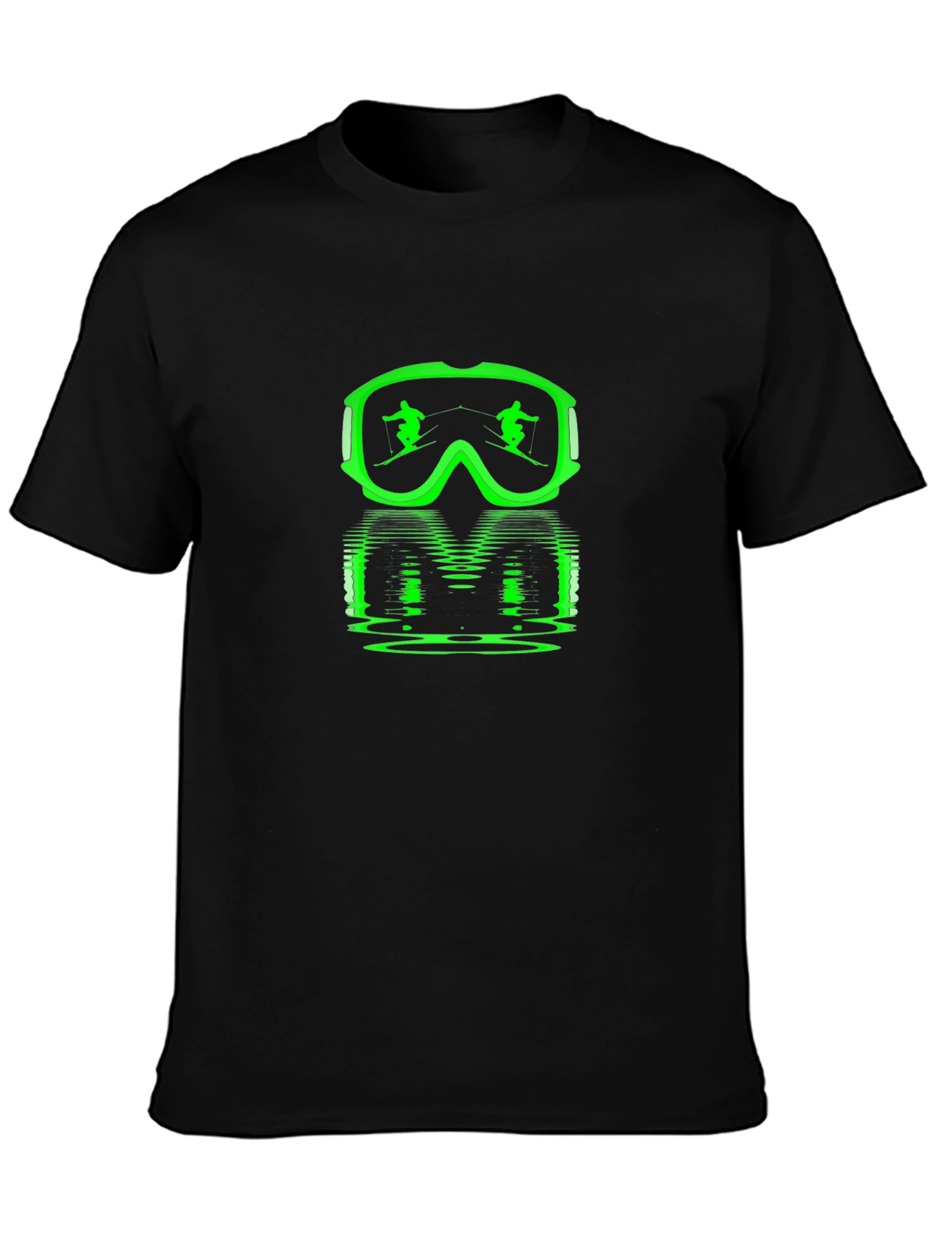 Neon Ski Goggles Graphic Tee - Black