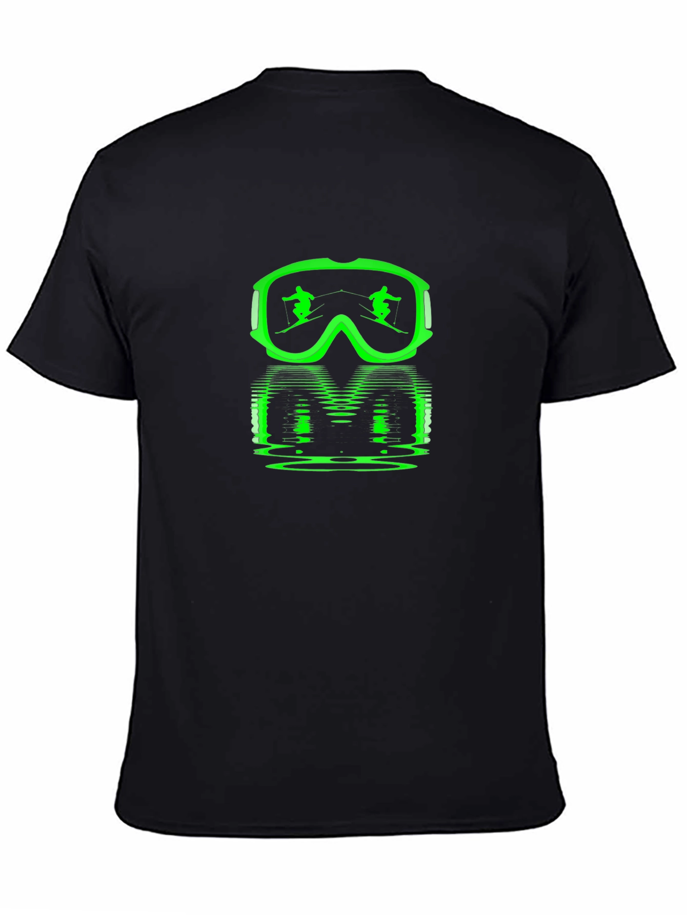 Neon Ski Goggles Graphic Tee - Black