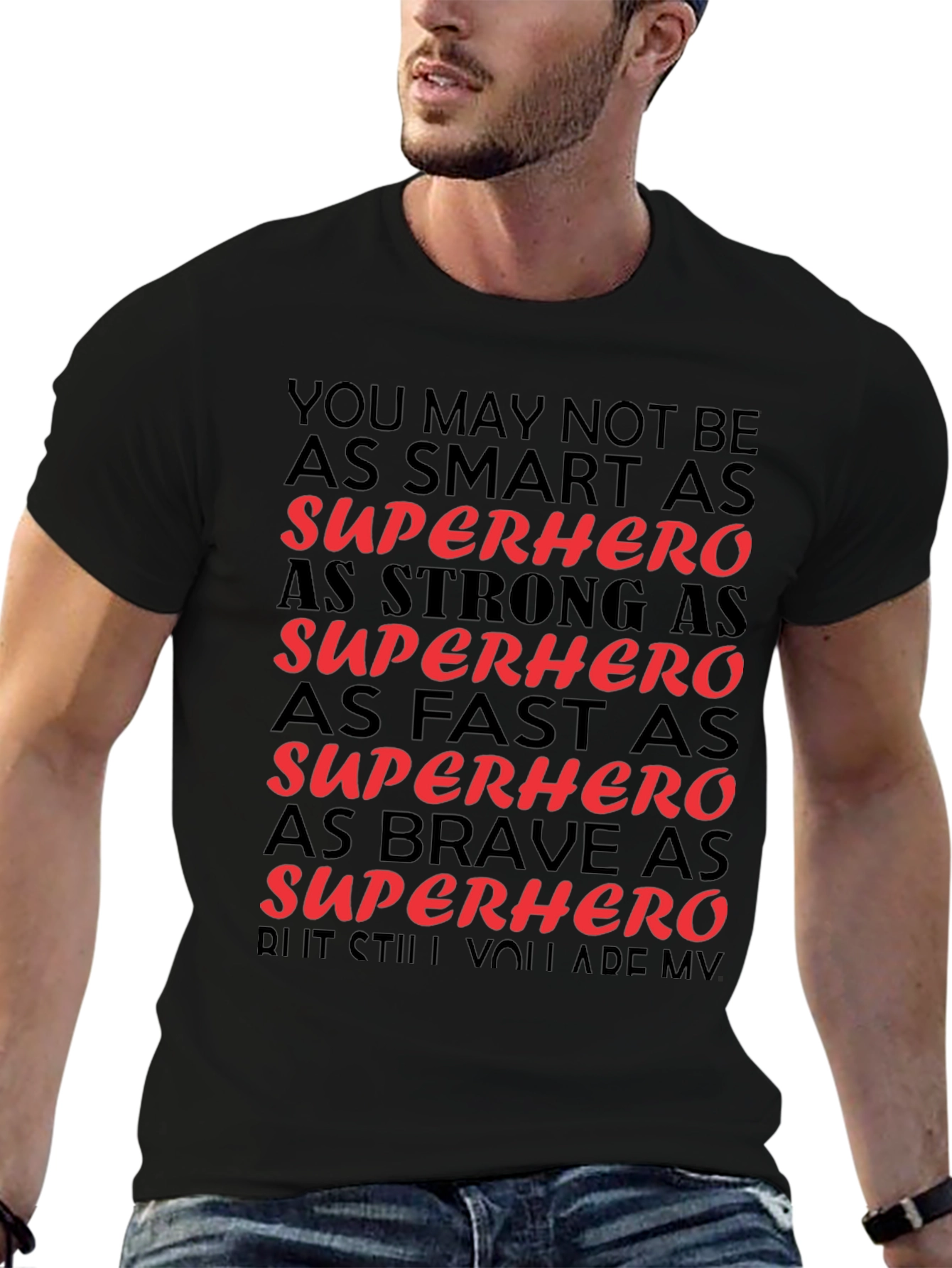 Superhero Gift Black T-Shirt