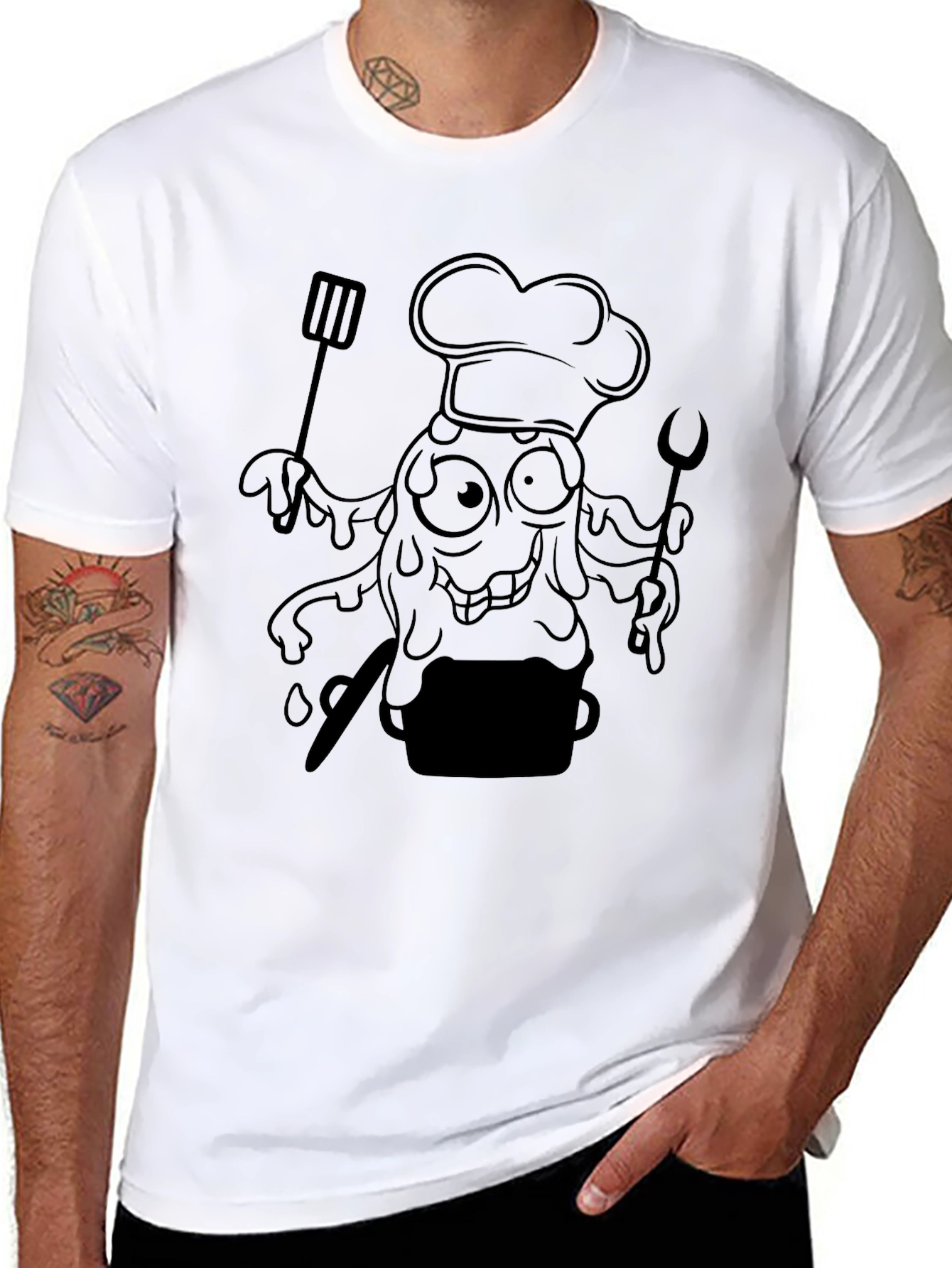 Chef Monster Graphic T-Shirt - Black