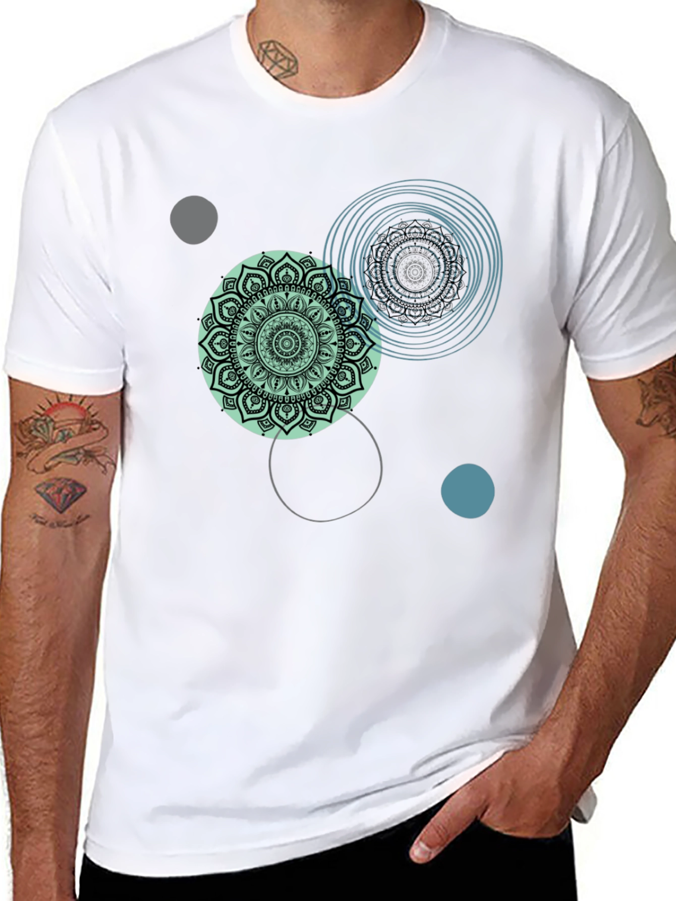 Mandala Circle Graphic Tee - Casual Comfort