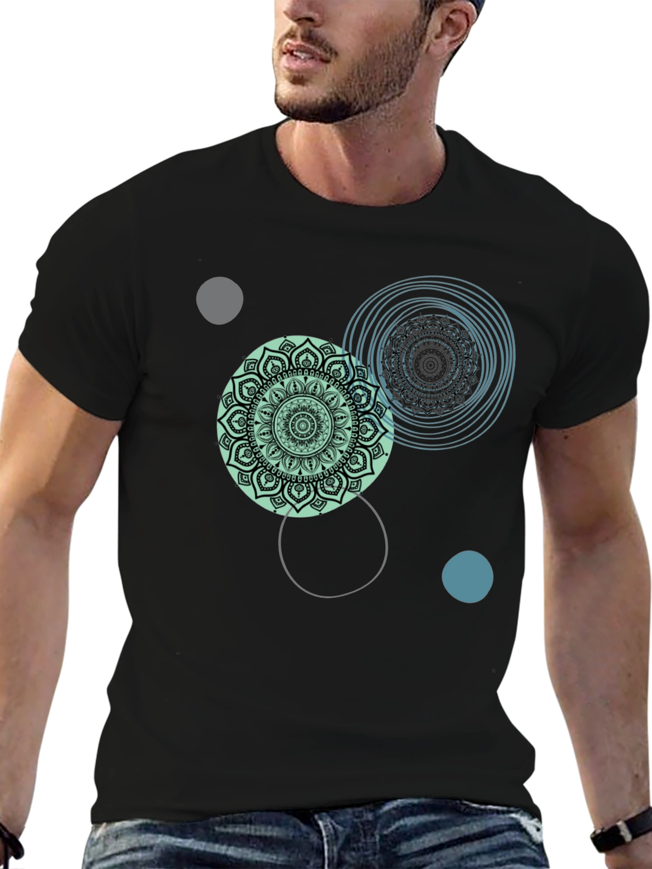 Mandala Circle Graphic Tee - Casual Comfort