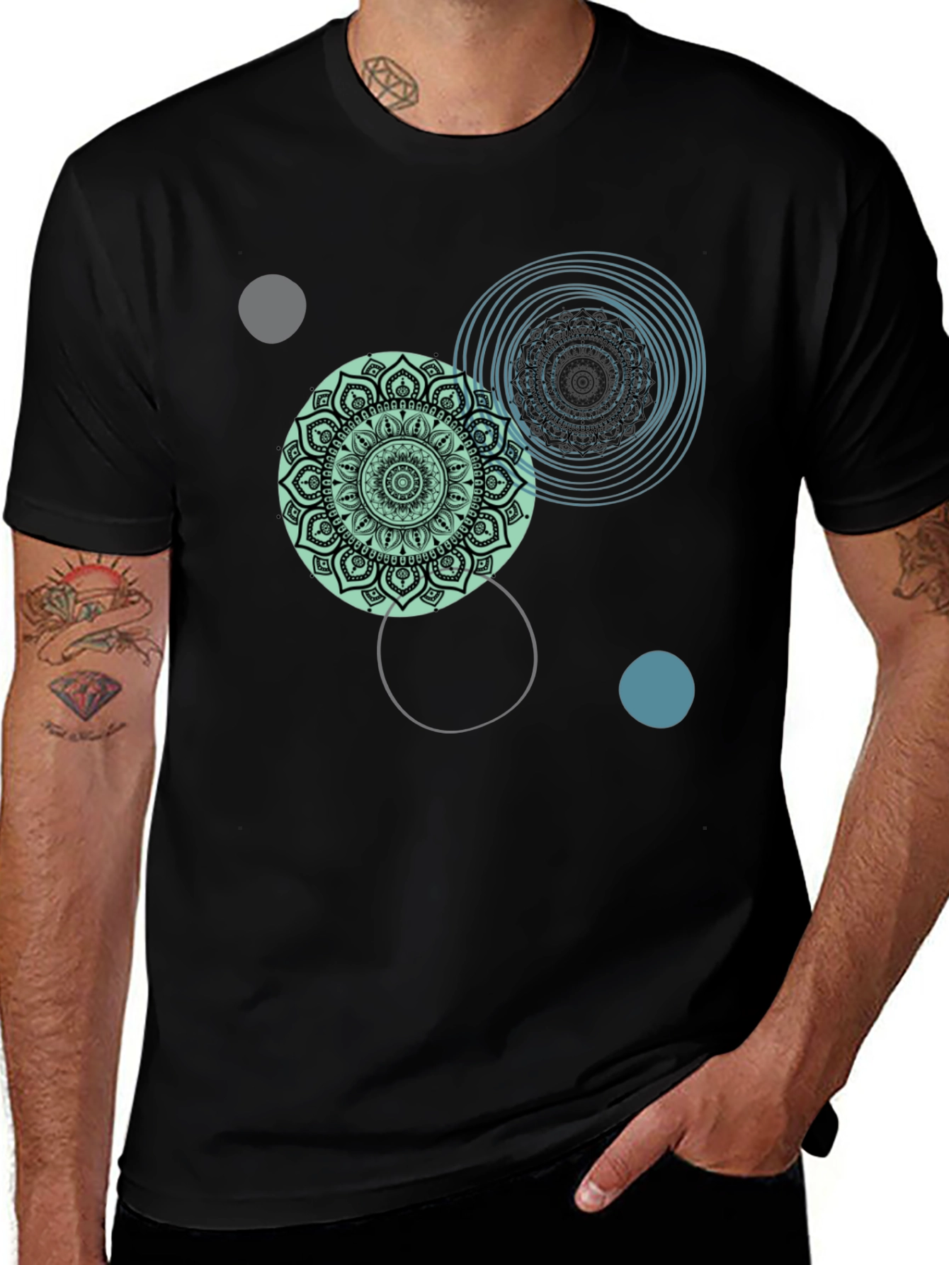Mandala Circle Graphic Tee - Casual Comfort