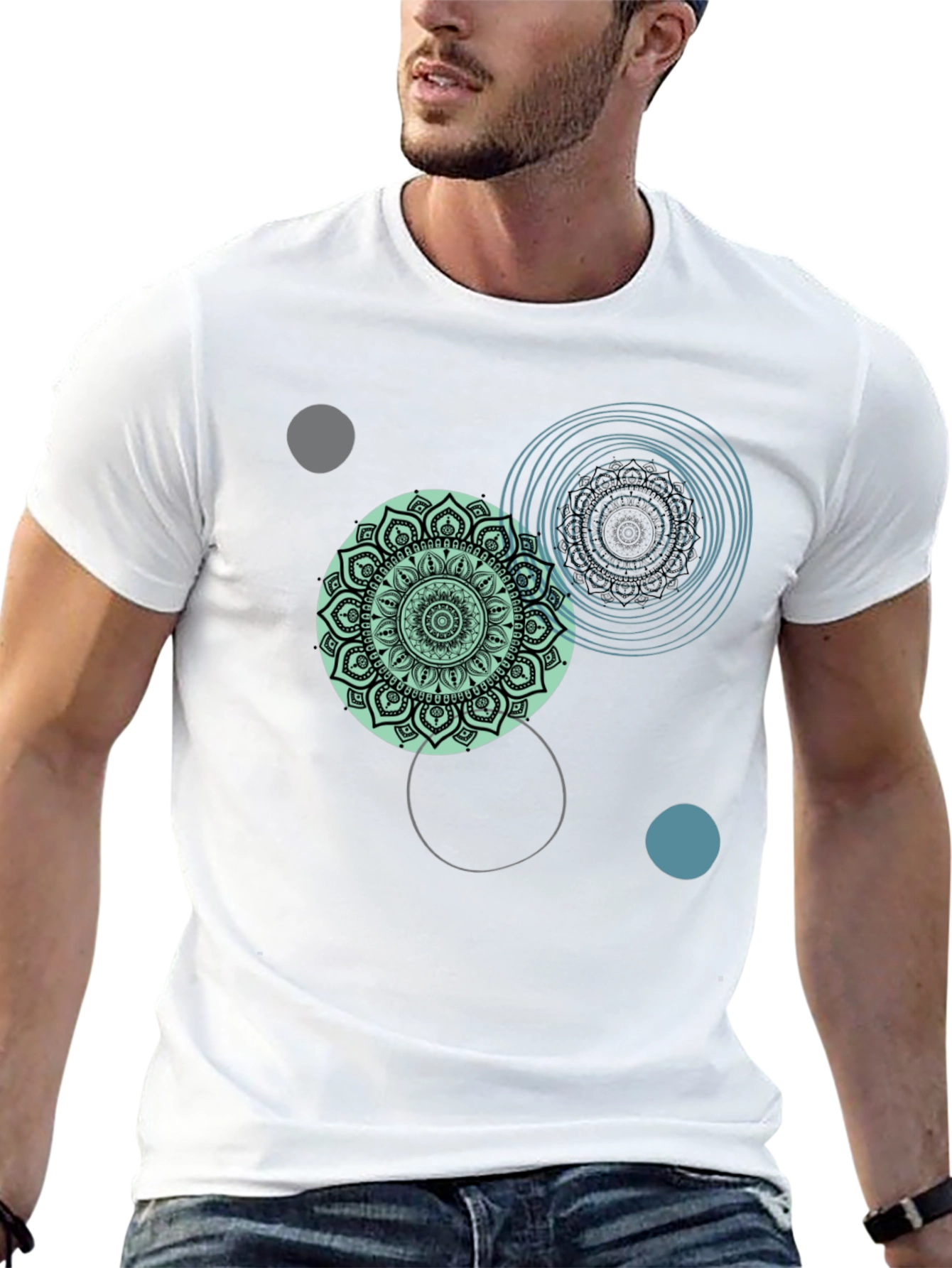 Mandala Circle Graphic Tee - Casual Comfort