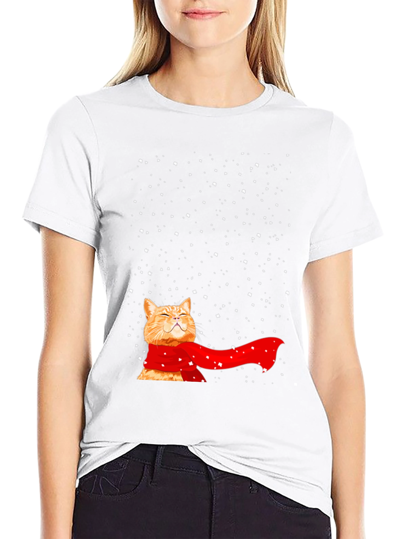 Winter Cat T-Shirt - Festive Feline Fun