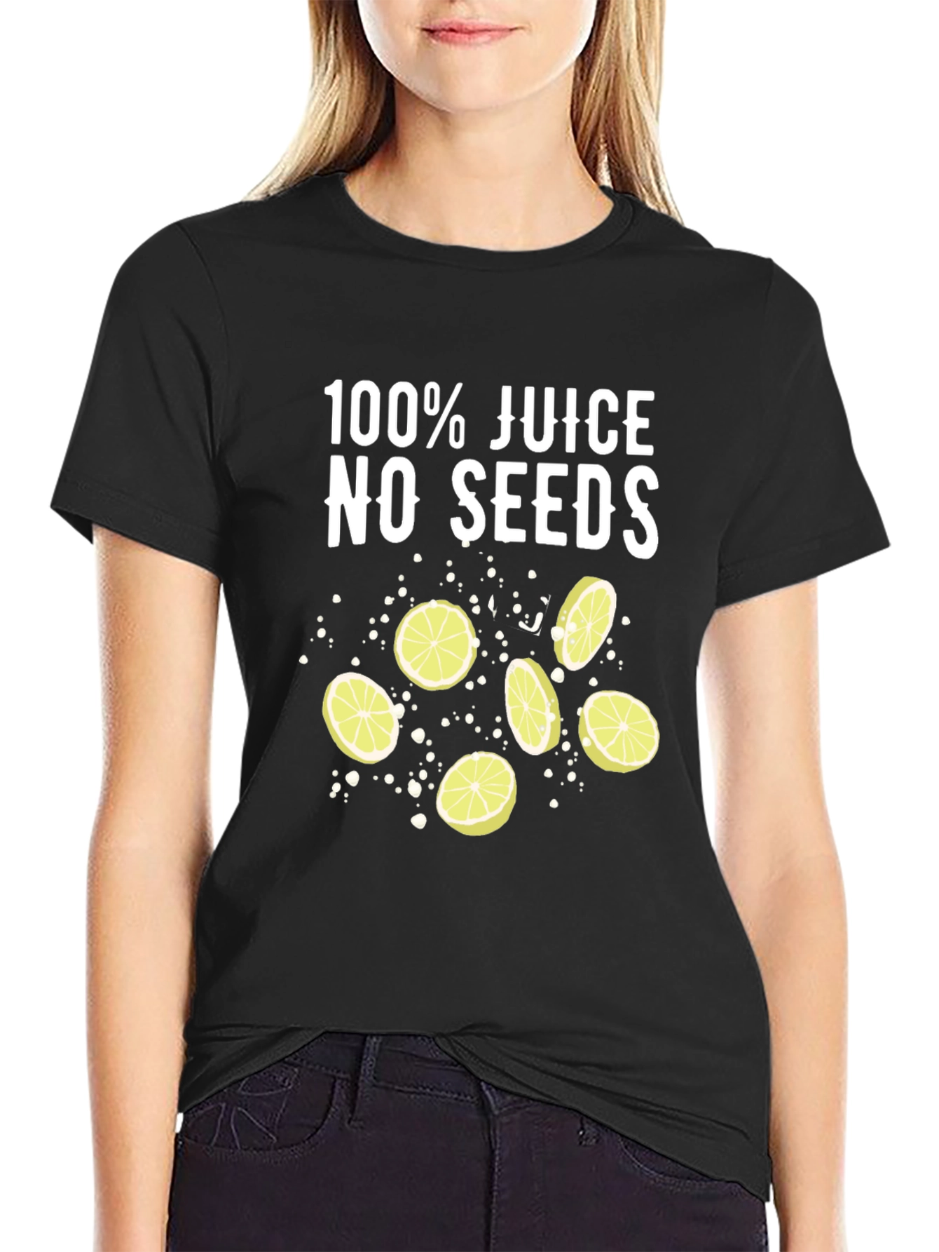 100% Juice No Seeds T-Shirt - Black