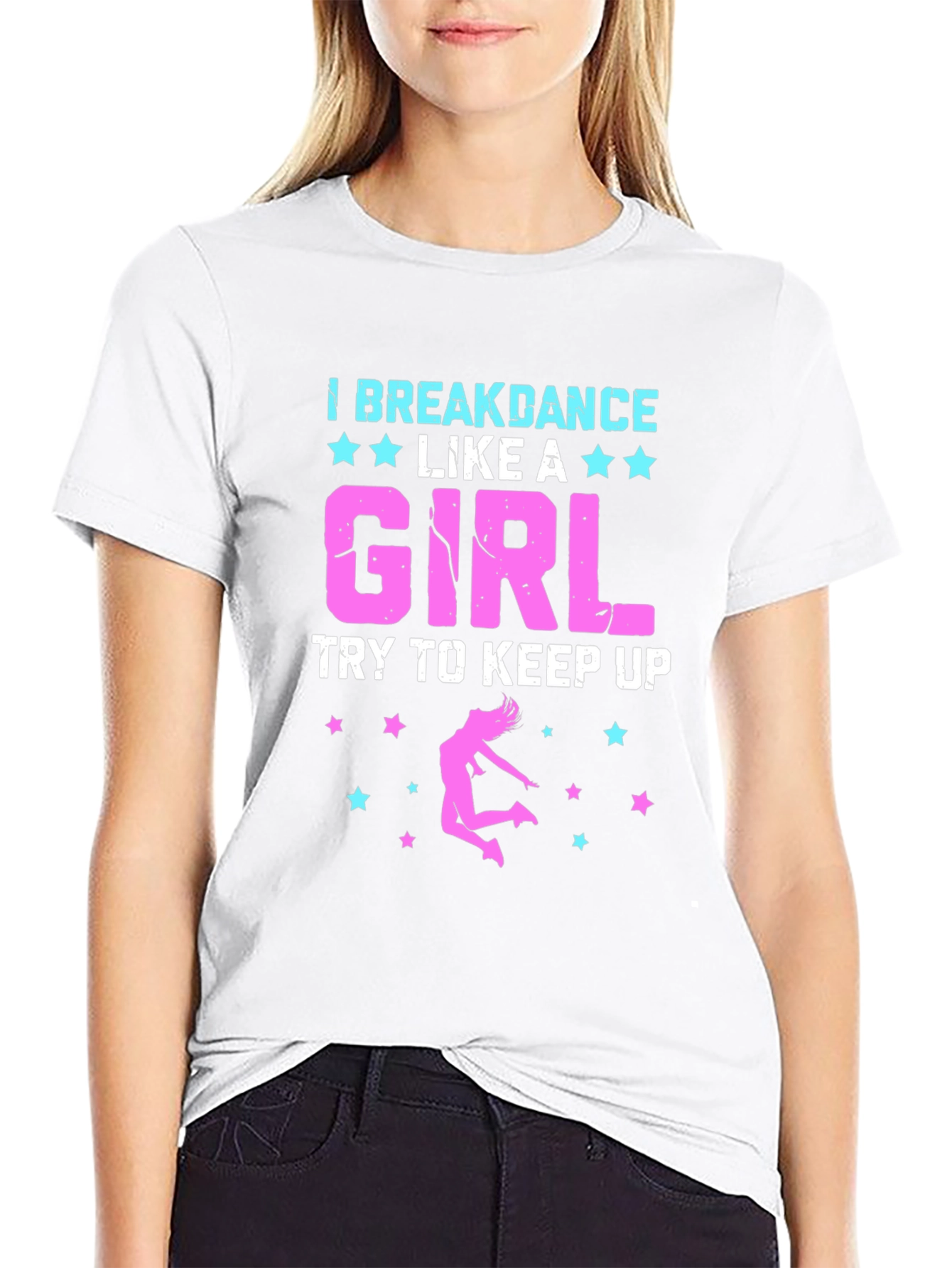 I Breakdance Like A Girl Black Graphic Tee