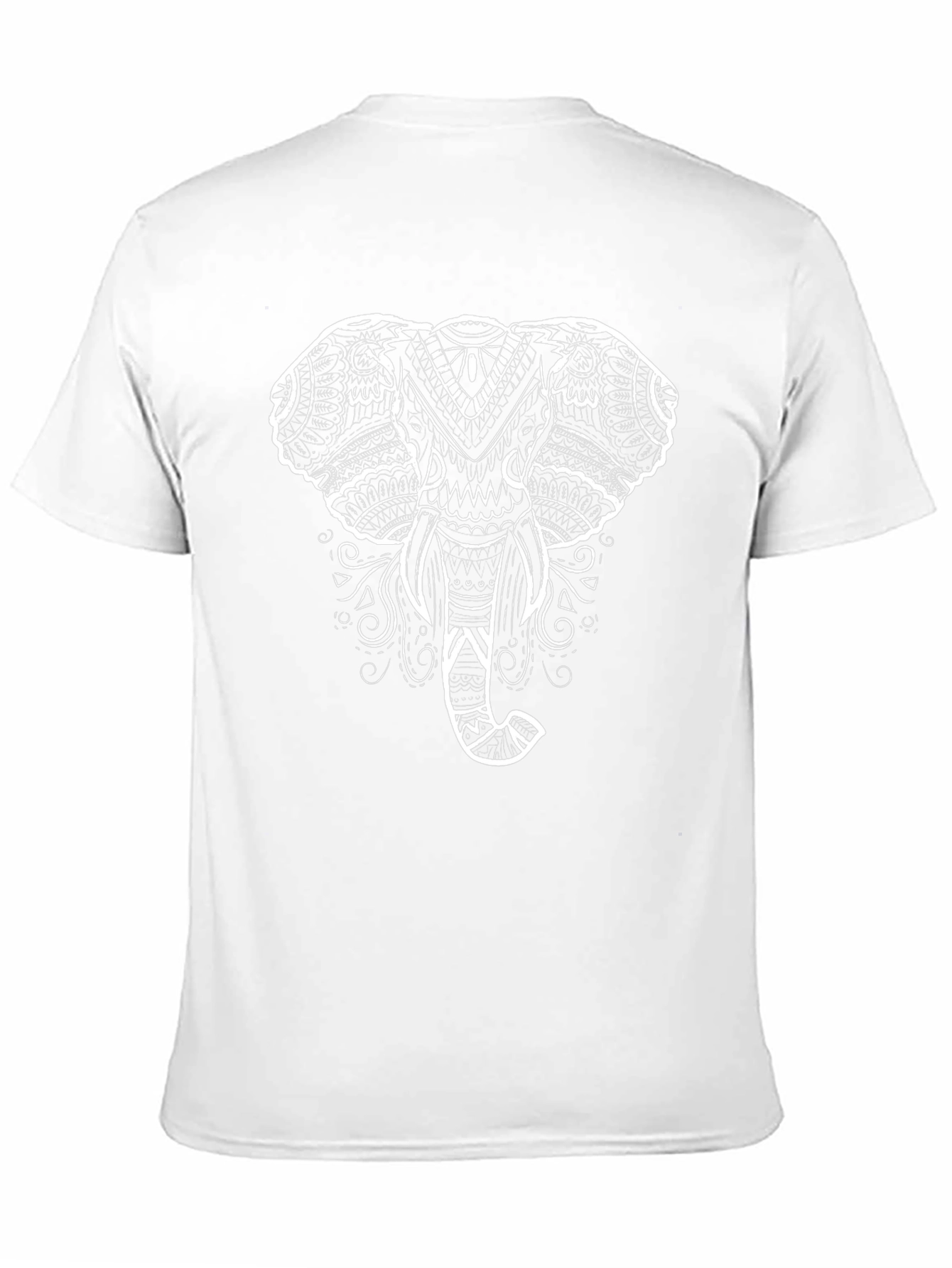 Elephant Mandala Graphic Tee - Black Cotton T-Shirt