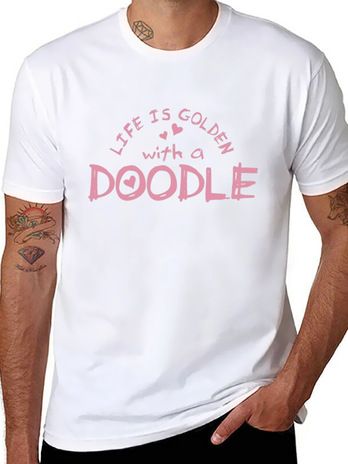 Life is Golden with a Doodle Black T-Shirt