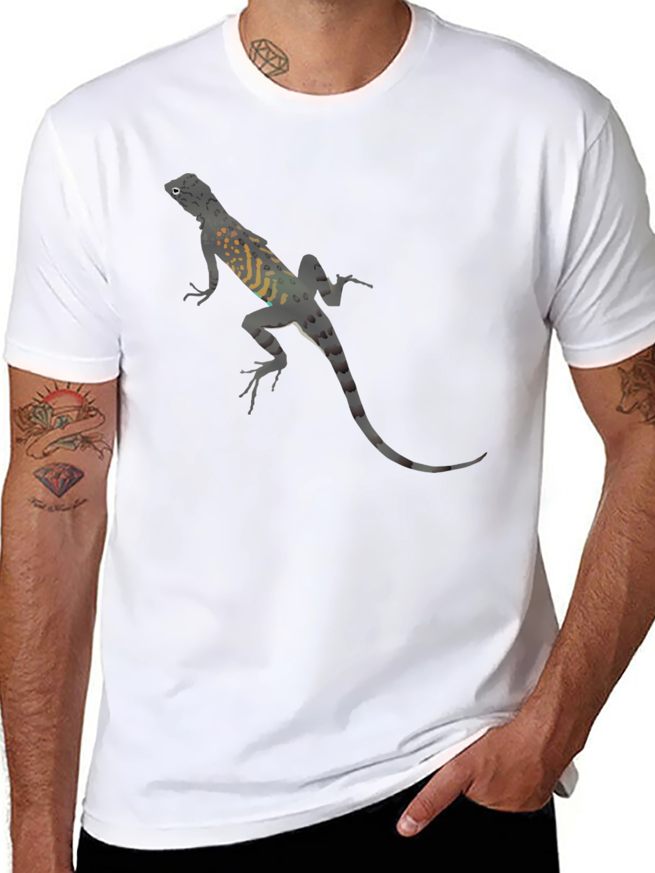 Lizard Print Black T-Shirt